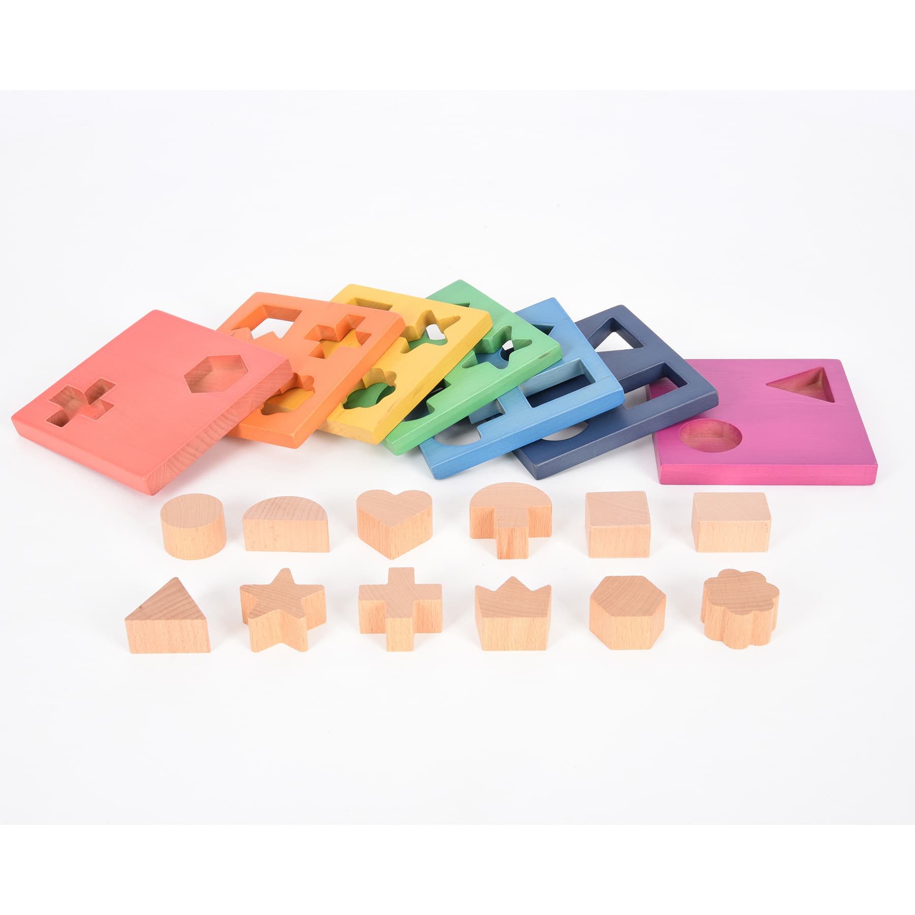 TickiT&#xAE; Rainbow Wooden Shape Stacker Play Set