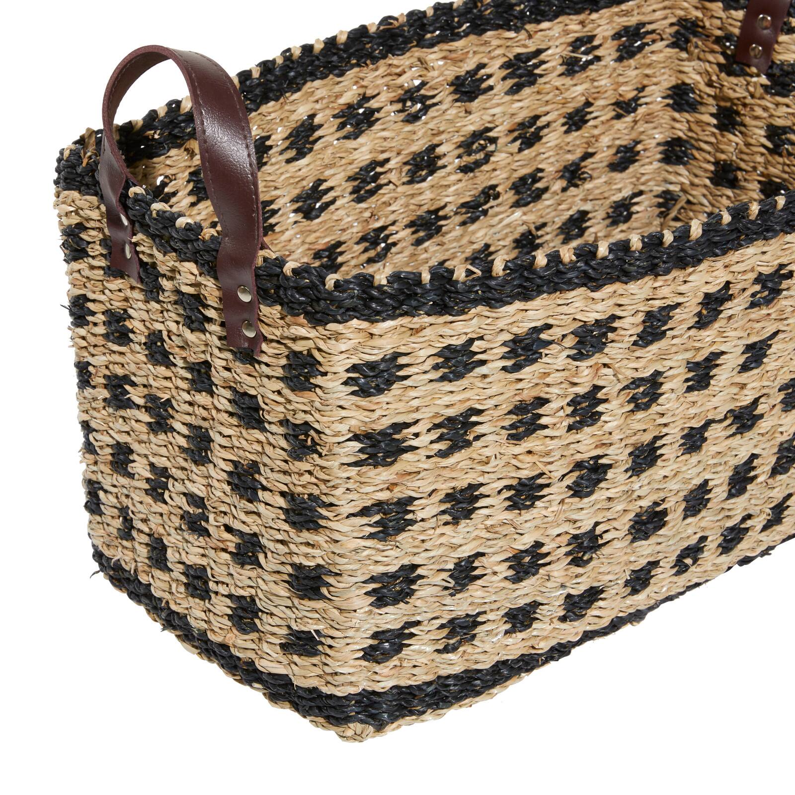 Natural & Black Weaved Coastal Storage Basket Set Michaels