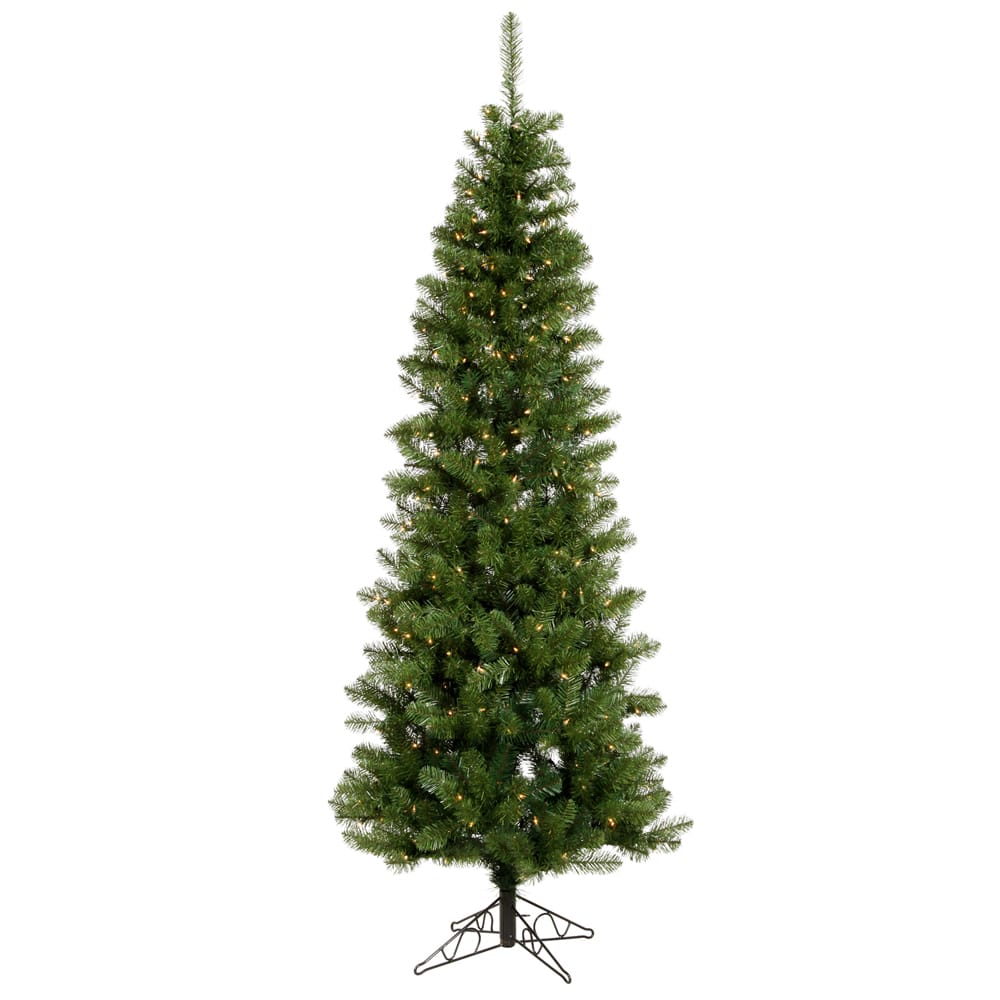 6.5ft. Pre-Lit Salem Pencil Pine Artificial Christmas Tree, Clear Dura ...