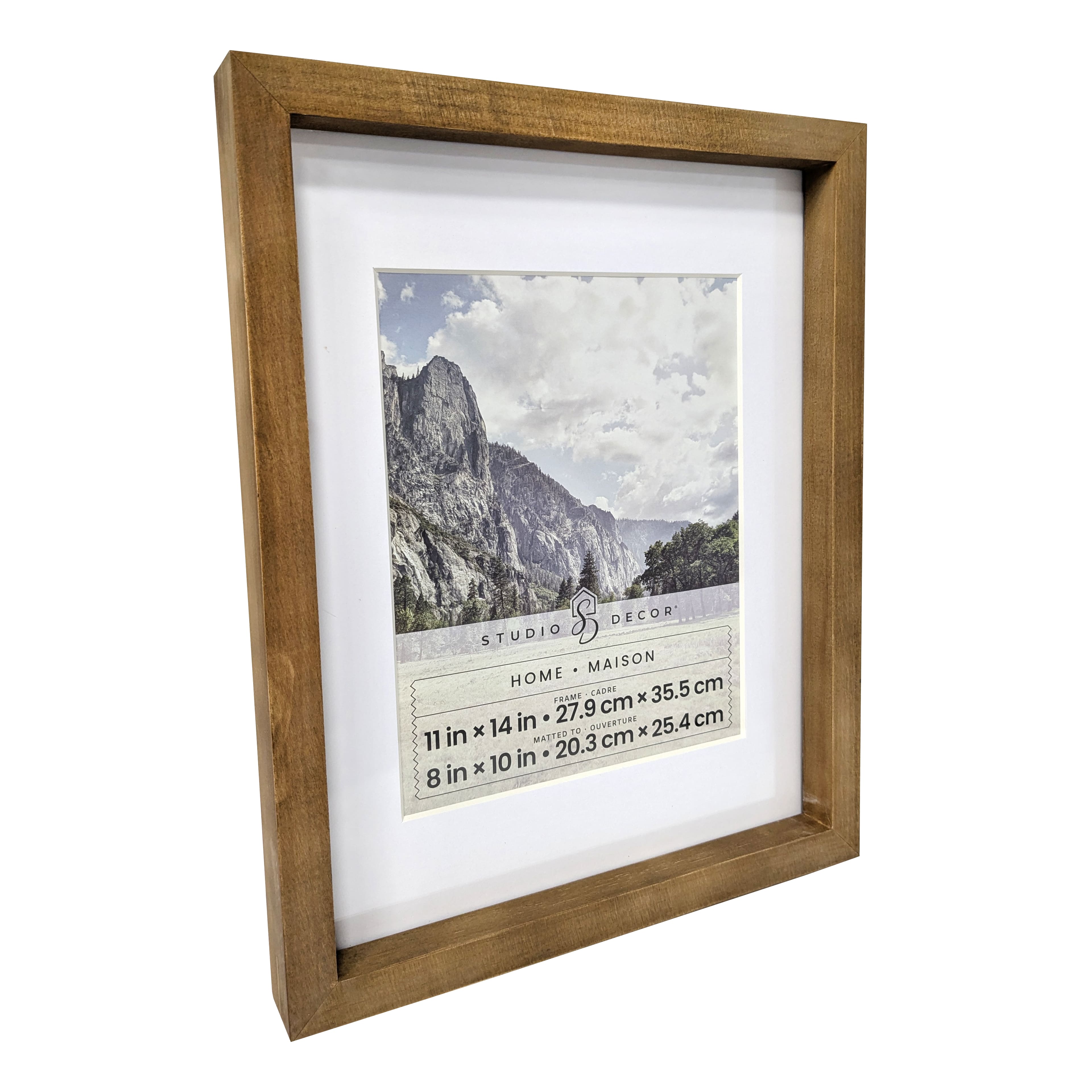 Home Natural Walnut Stain Wood Frame with Mat by Studio D&#xE9;cor&#xAE;