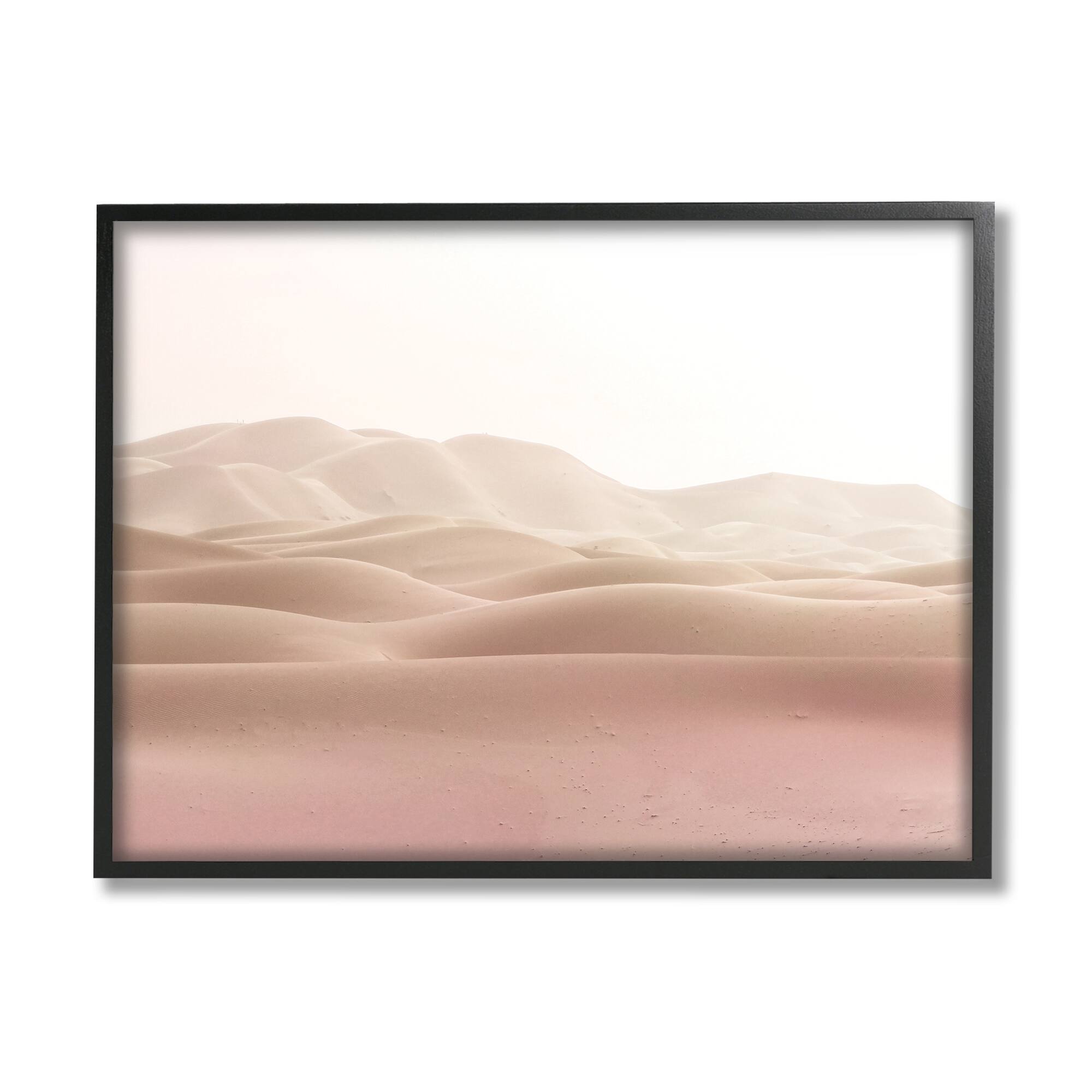 Stupell Industries Desert Sand Dunes Landscape Beige White Sky in Frame Wall Art