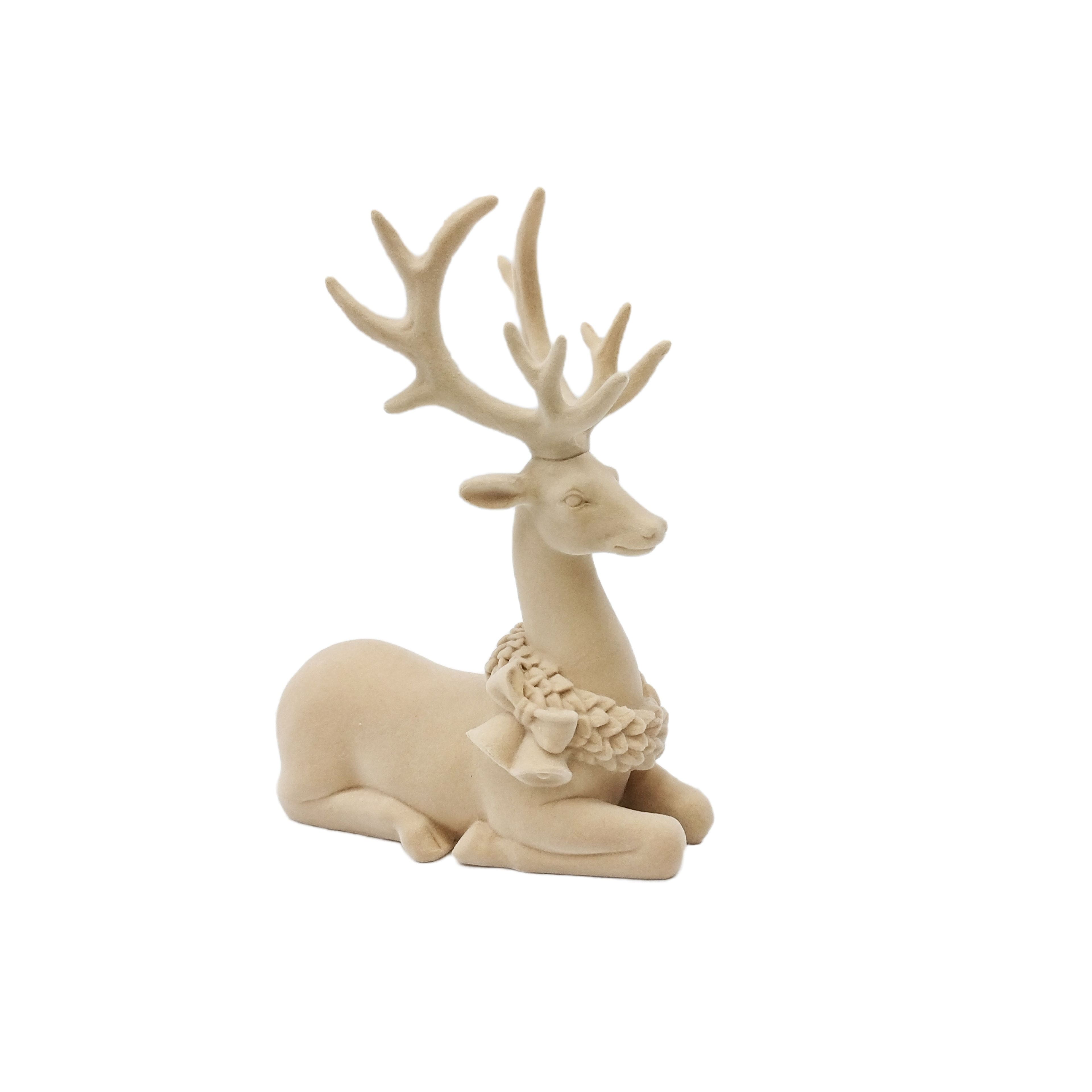 9&#x22; Flocked Deer D&#xE9;cor by Ashland&#xAE;