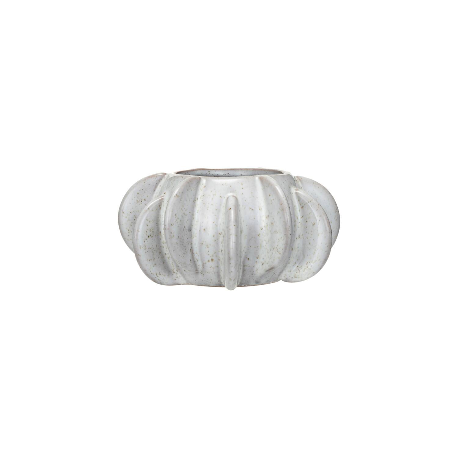 Hello Honey&#xAE; 4.25&#x22; White Reactive Glaze Speckled Stoneware Planter