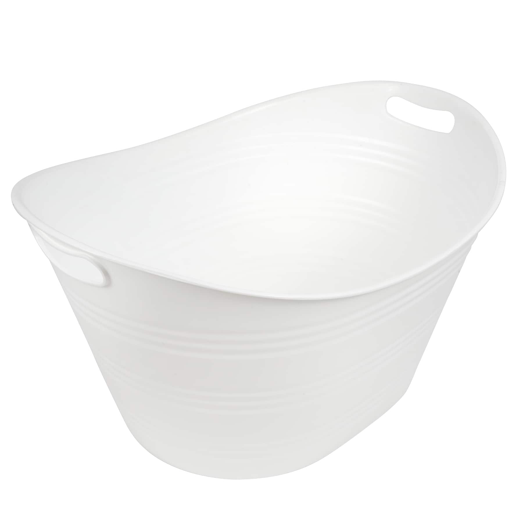 6 Pack: White Oval Plastic Tub by Celebrate It&#x2122;