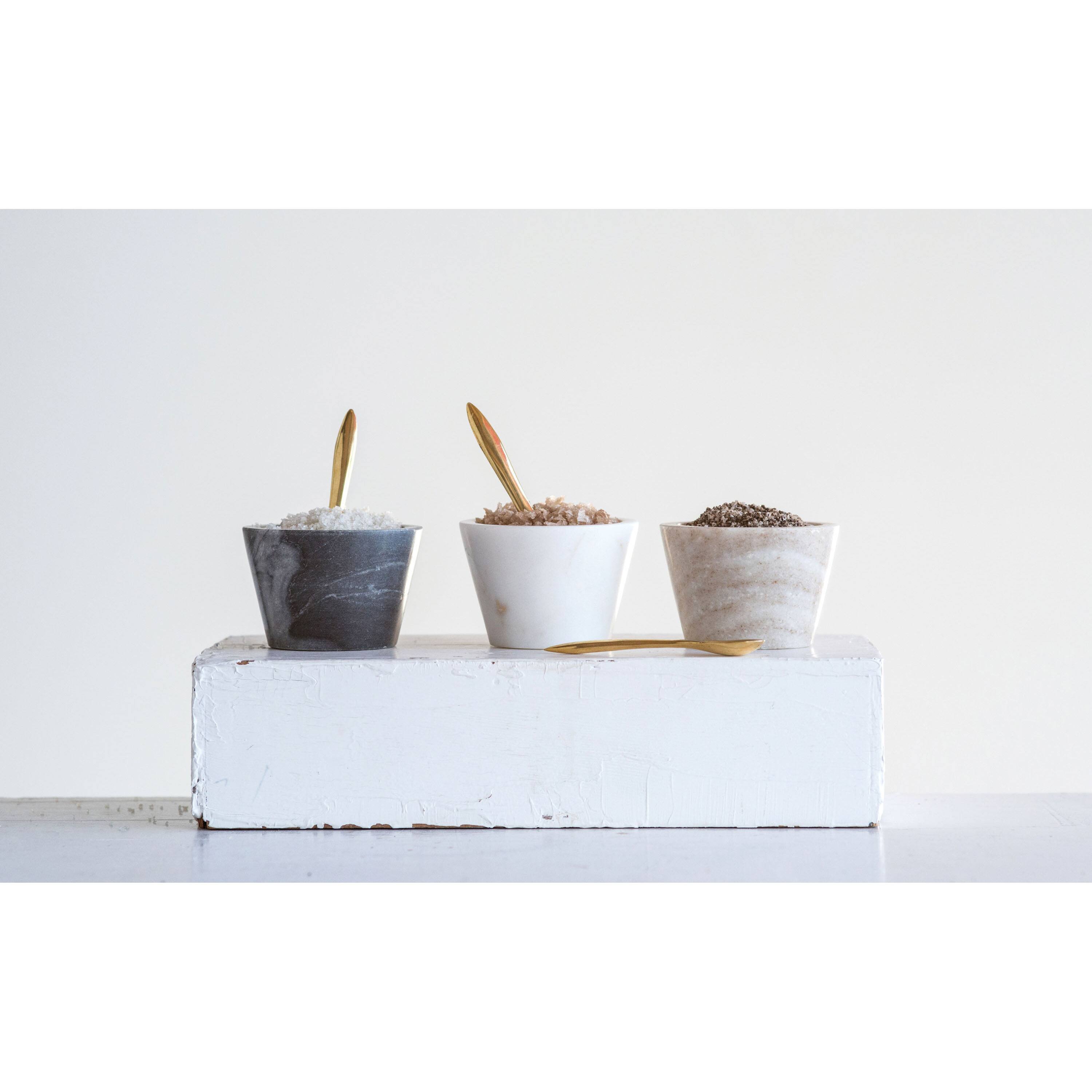 Hello Honey® Assorted Marble Pinch Pots with Brass Spoons, 3ct.