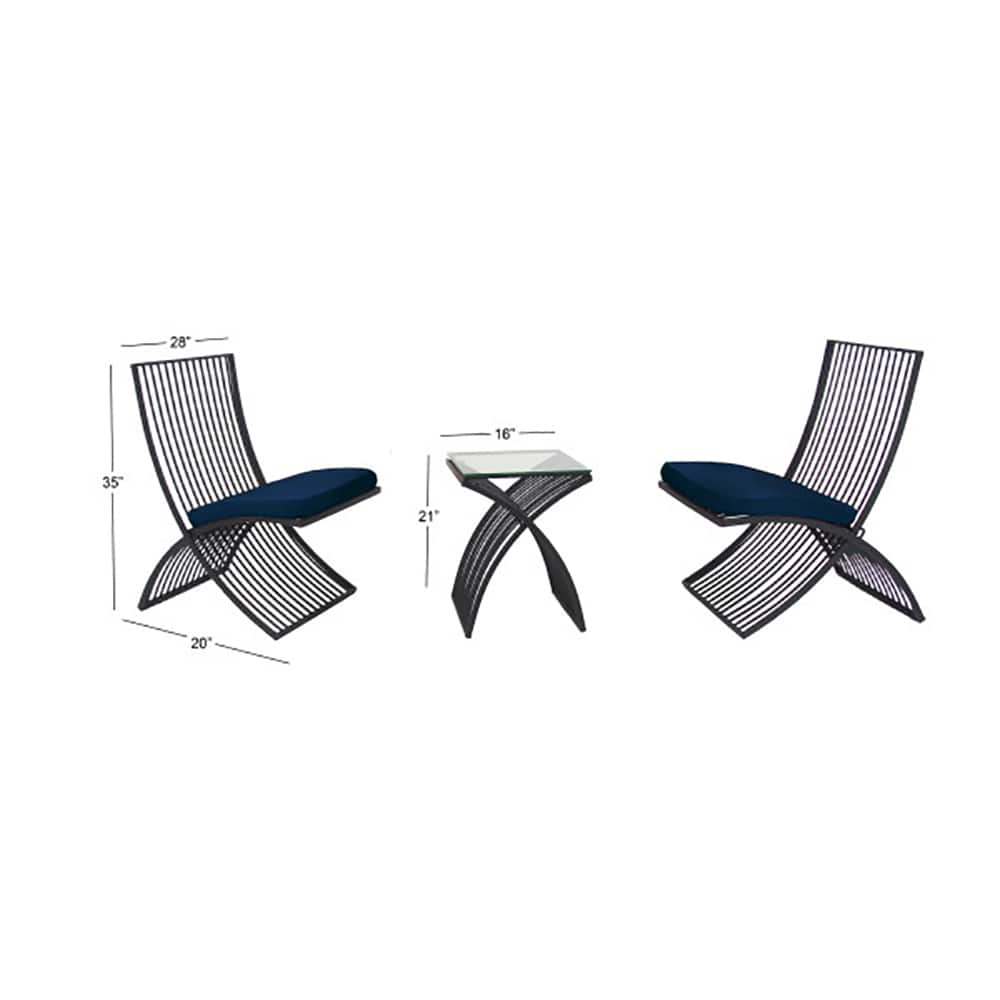 Black Metal Eclectic Outdoor Seating Set