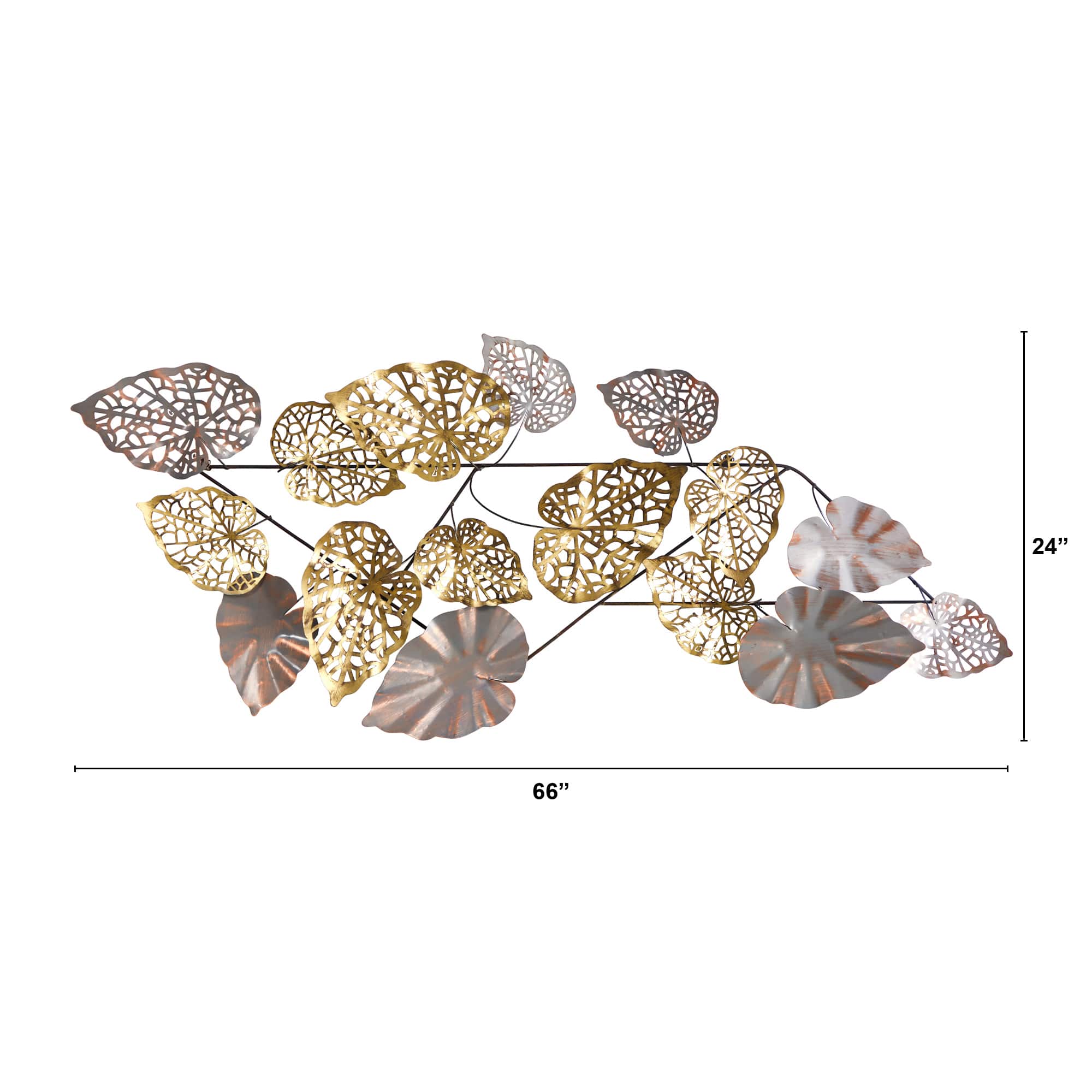 5.5ft. x 2ft. Scattered Metal Leaves Wall Art Decor
