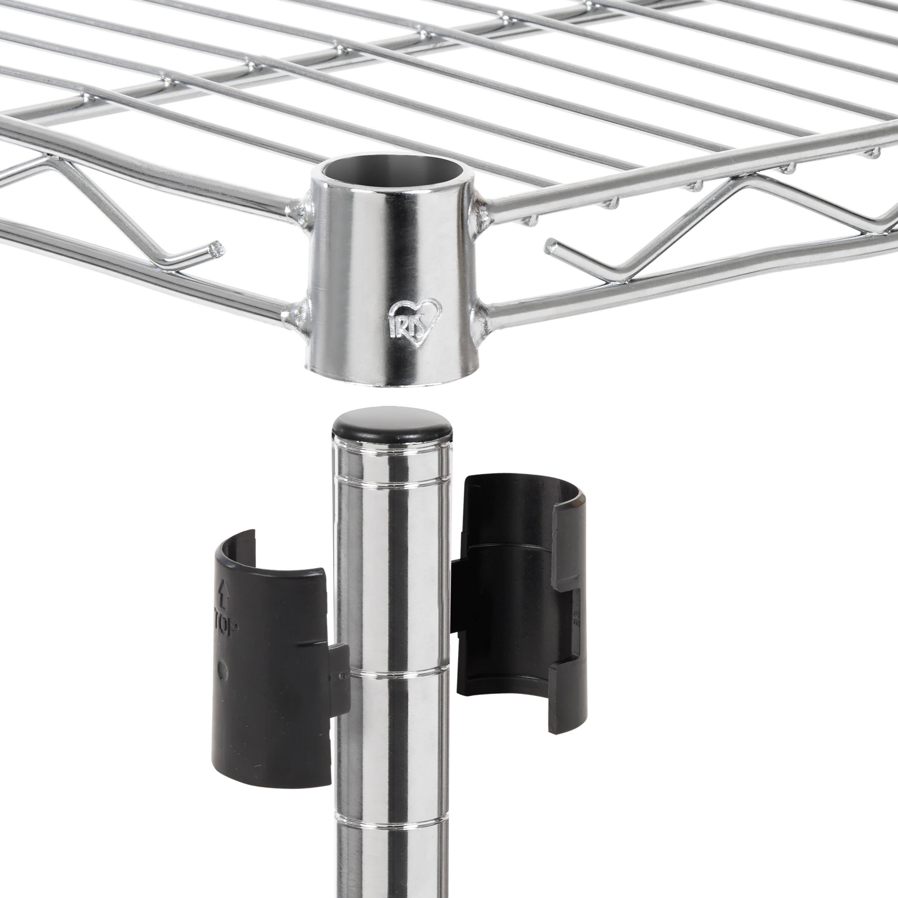 Iris&#xAE; 73.5&#x22; Silver 4-Tier Rolling Wire Rack Shelf