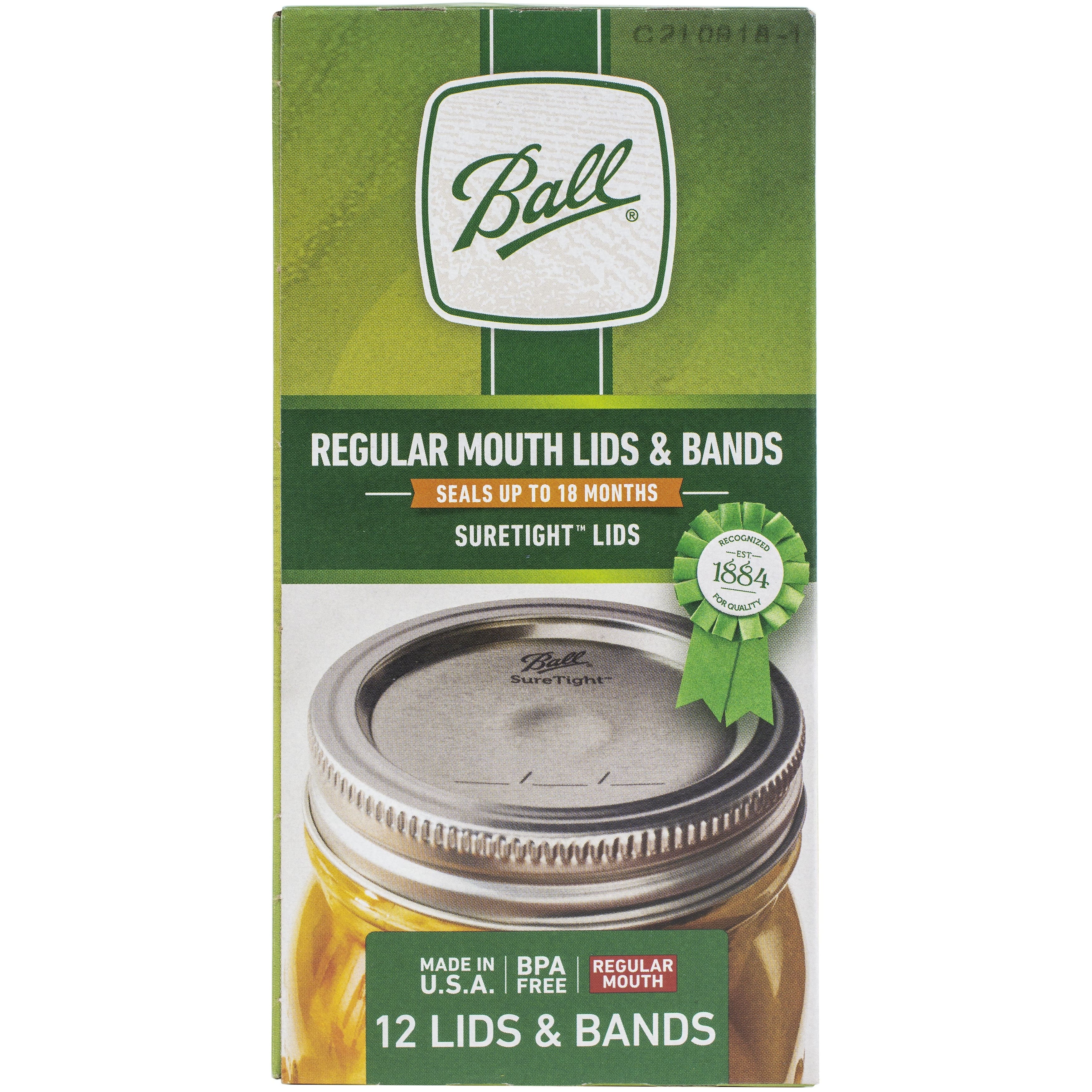 Ball&#xAE; Silver Regular Mouth Canning Jar Lids With Bands, 12ct.