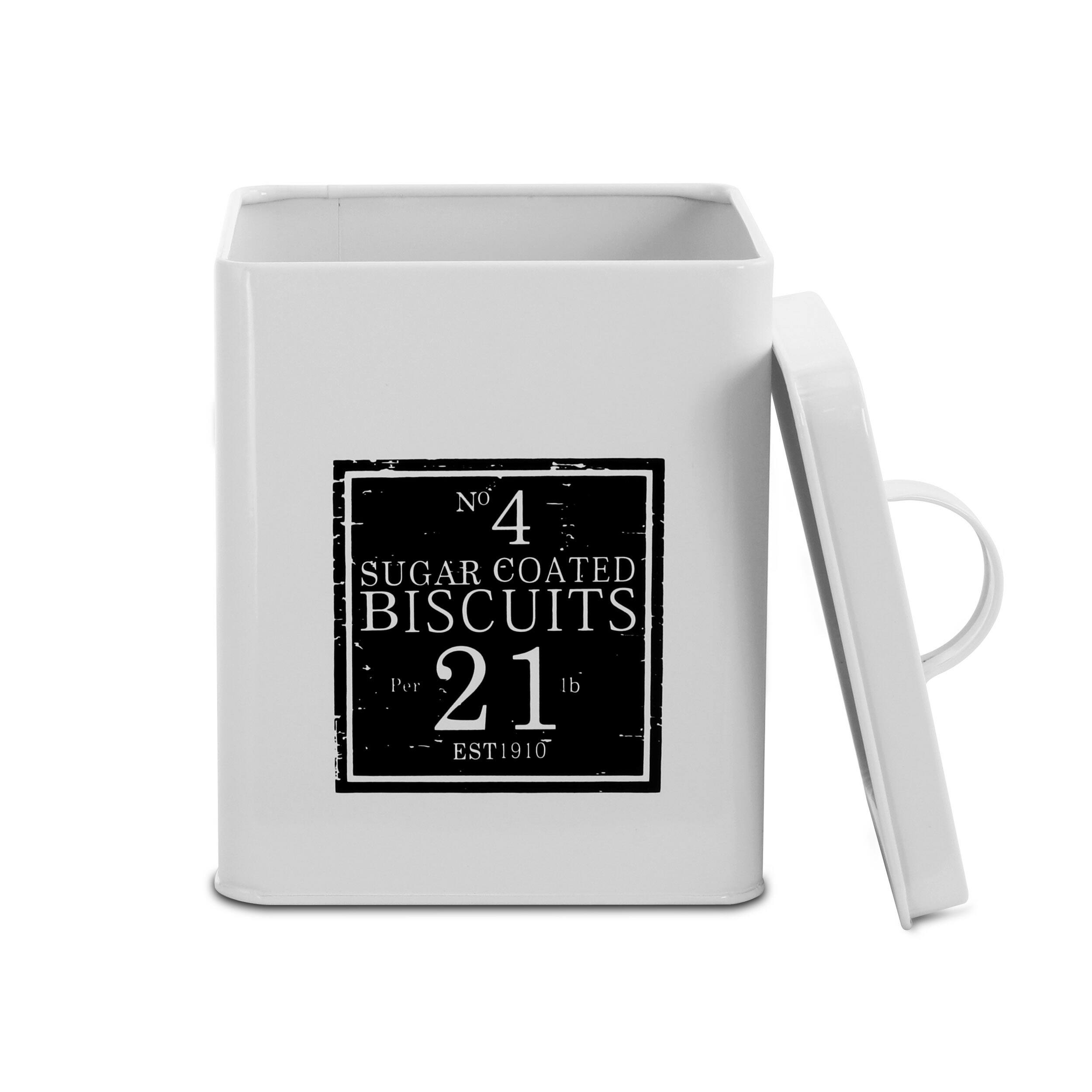 MegaChef Kitchen Food Storage &#x26; Organization Black &#x26; White 5-Piece Canister Set