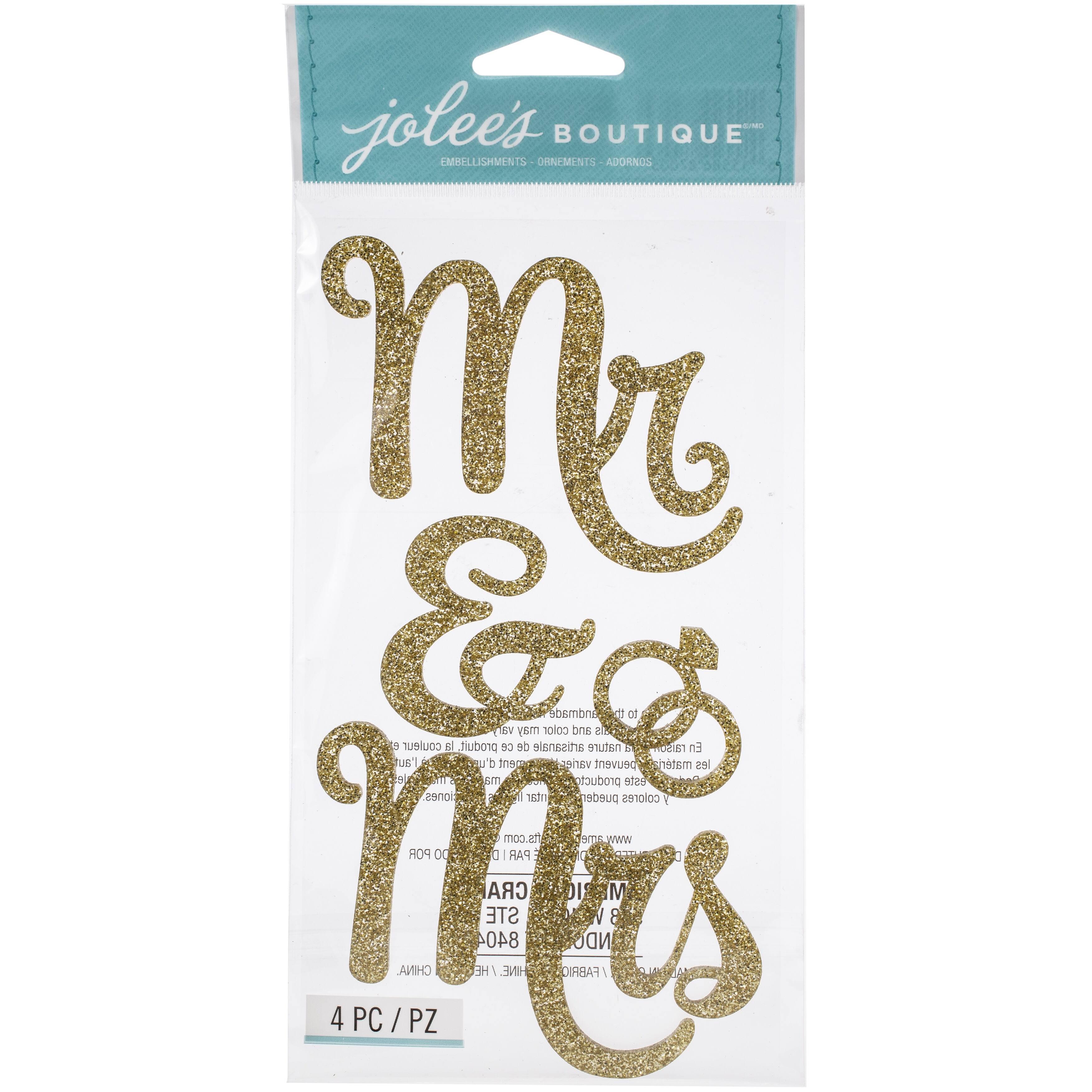 Jolee's Boutique® Mr. & Mrs. Themed Embellishments