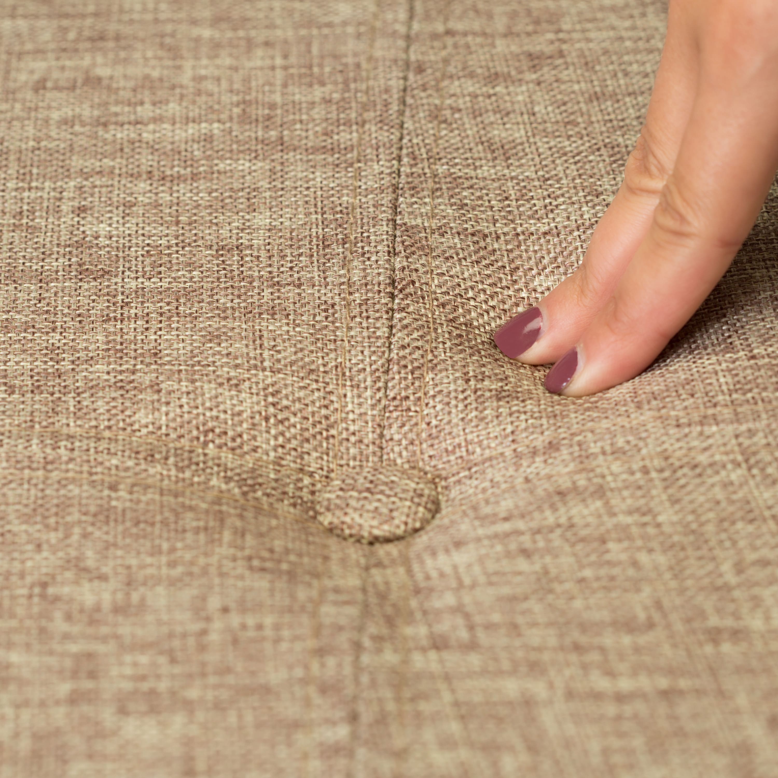 Simplify 30" Faux Linen Double Folding Storage Ottoman