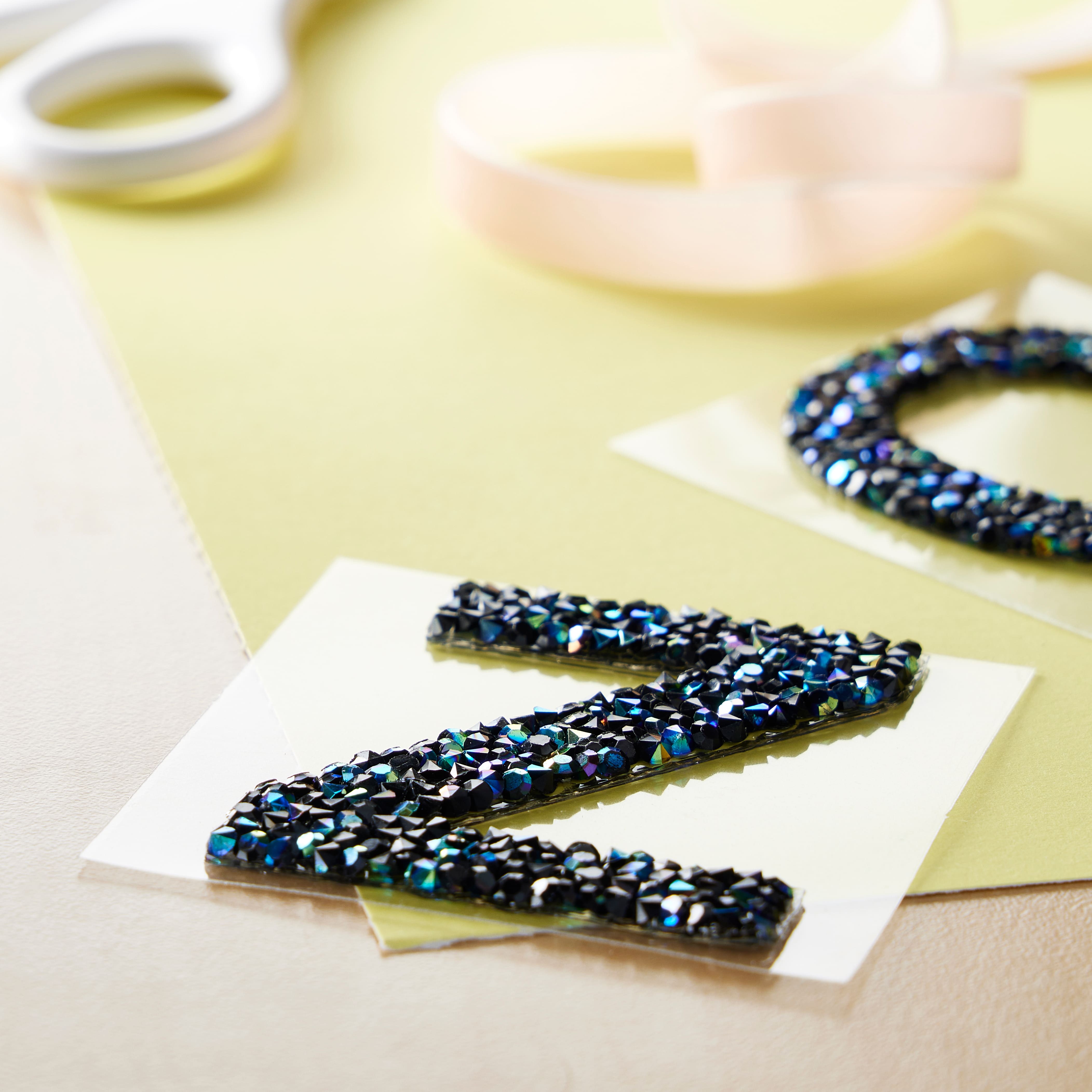 12 Pack: Black AB Letter Bling Sticker by Recollections®