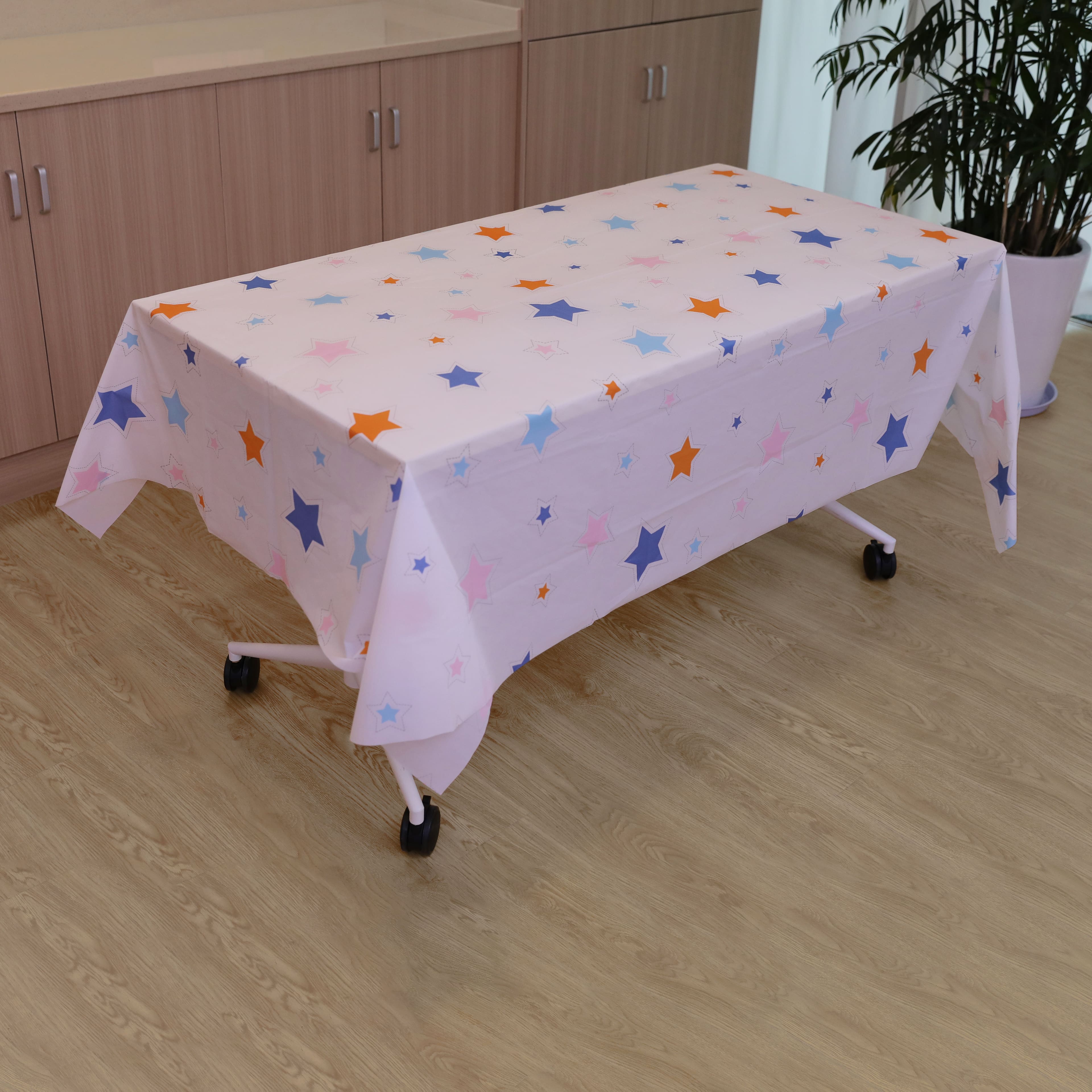 54&#x22; x 108&#x22; Multicolor Stars Plastic Table Cover by Celebrate It&#x2122;