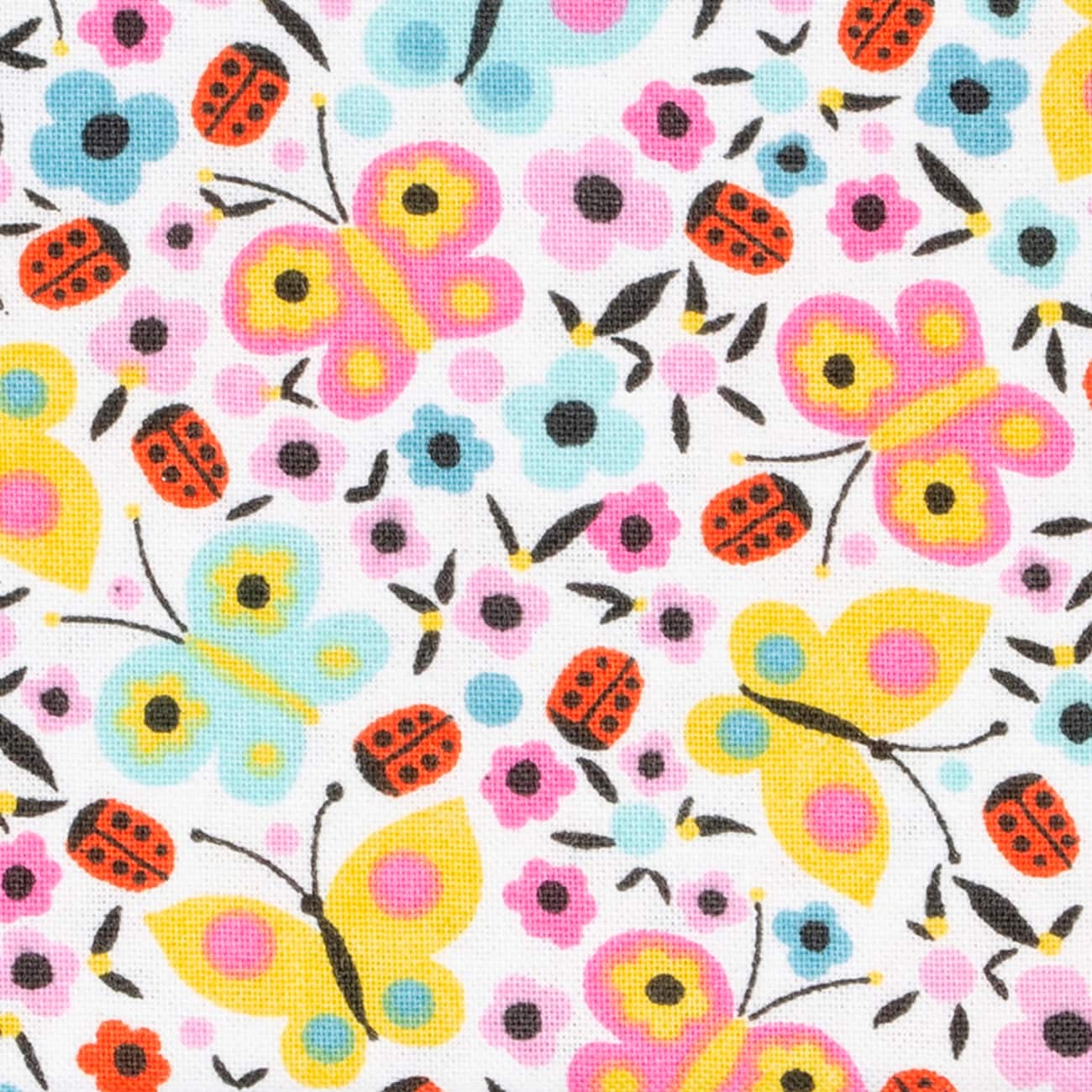 Colourful Butterflies Cotton Fabric by Loops & Threads