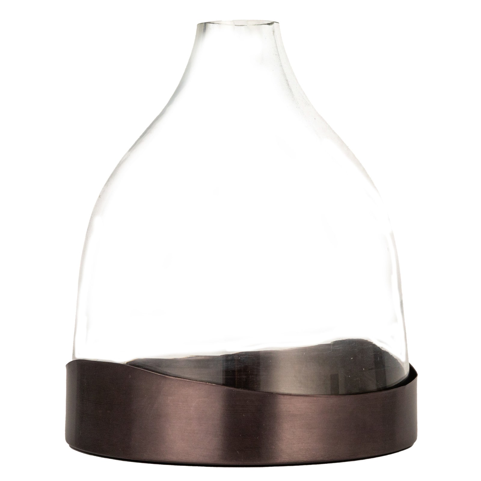 Hello Honey&#xAE; 10&#x22; Clear &#x26; Black Metal Sophisticated Glass Cloche with Metal Tray