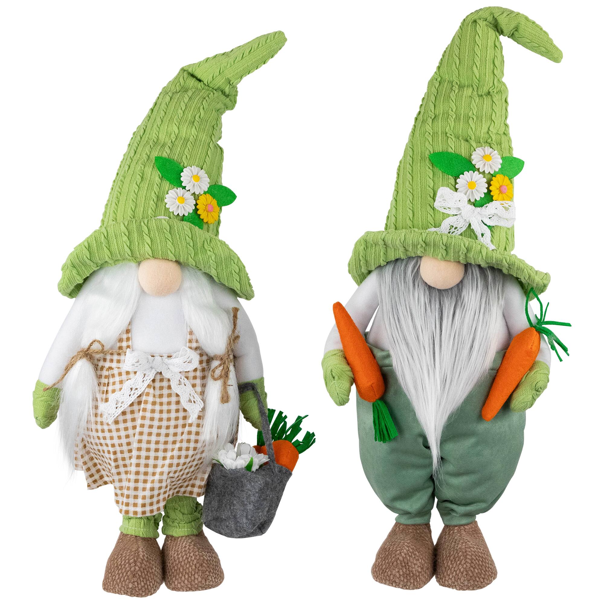 15" Gardening Gnomes Easter Figurines Set