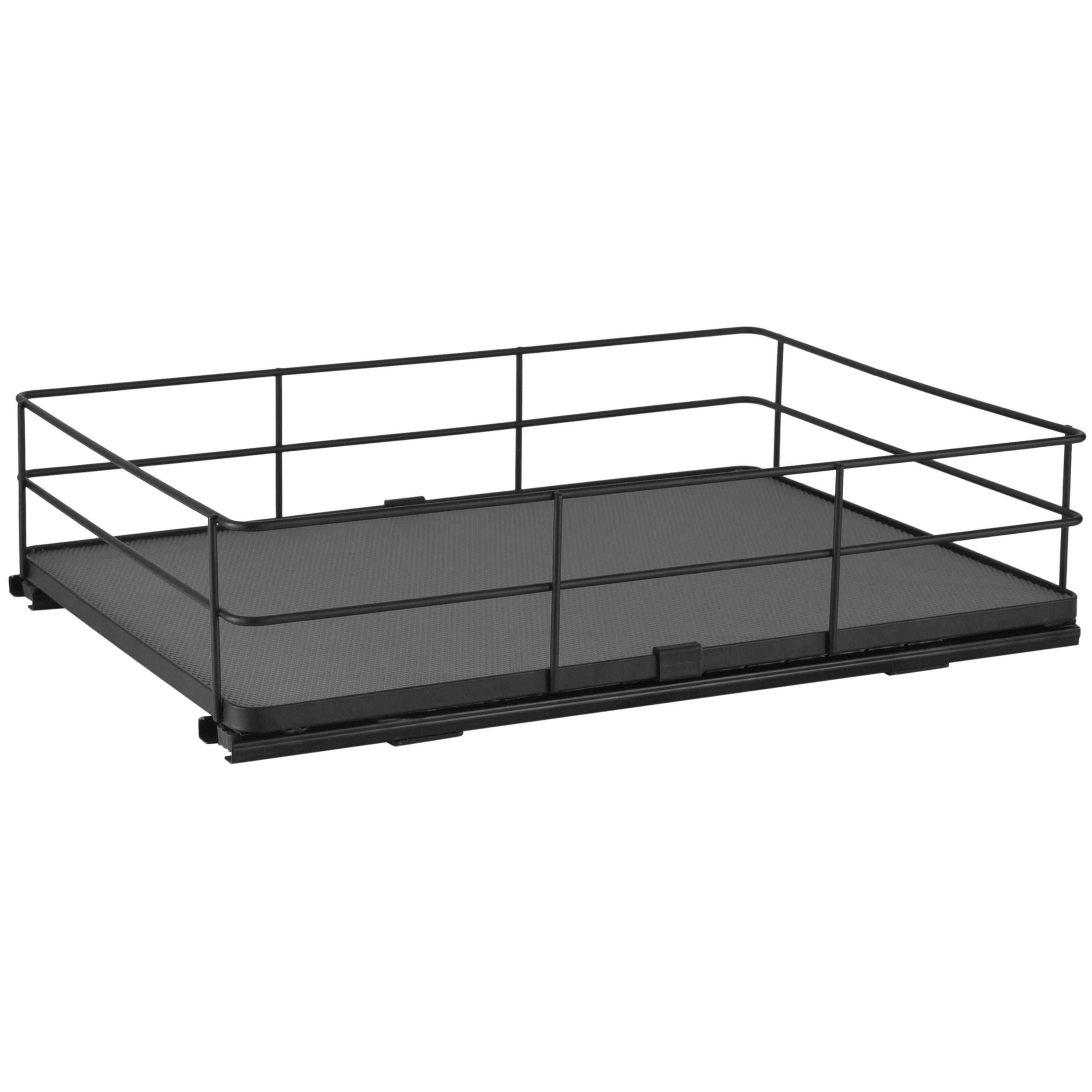 Organize It All Large Matte Black Slide Out Shelf Organizer
