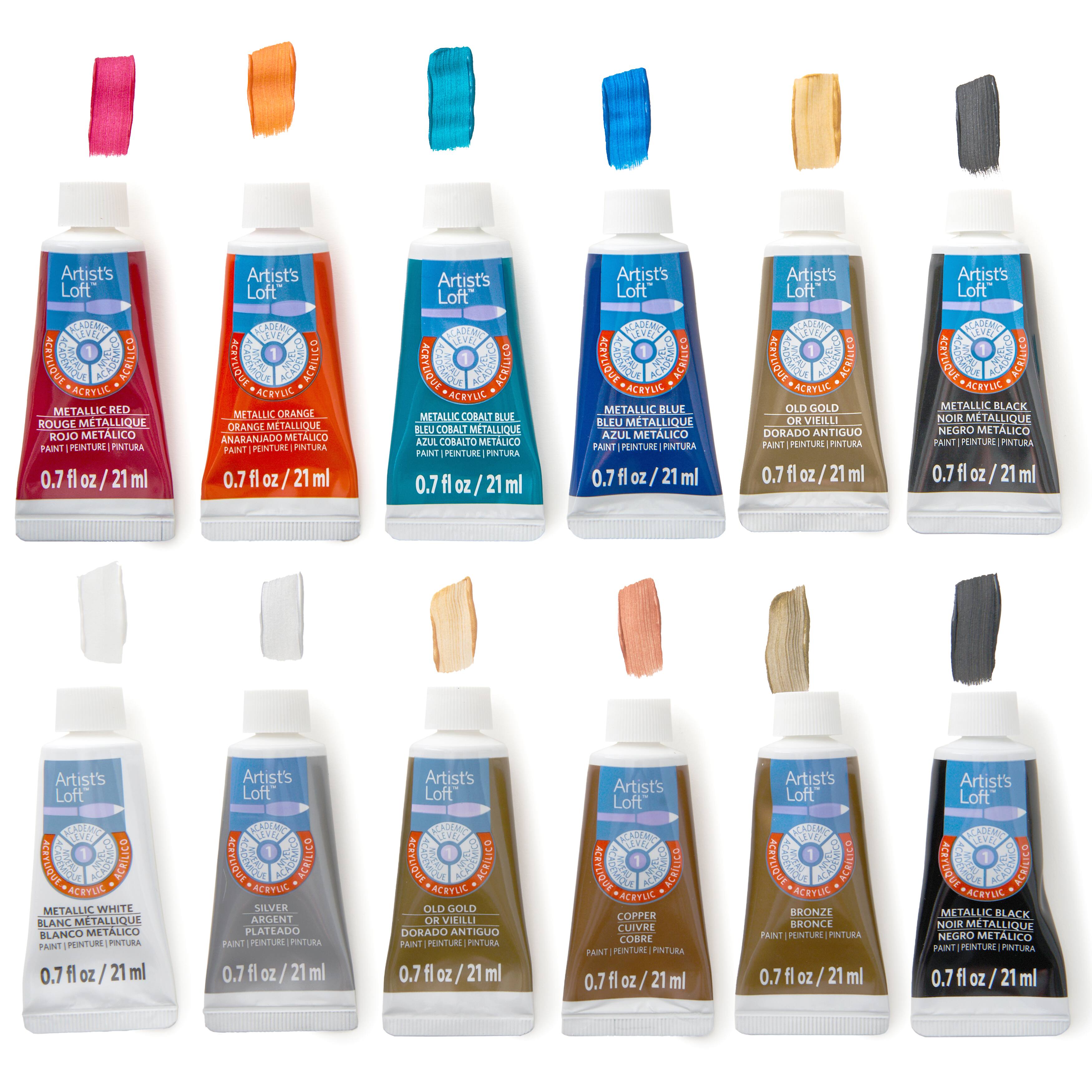 12 Packs: 24 ct. (288 total) Metallic &#x26; Neon Acrylic Paint Set by Artist&#x27;s Loft&#x2122;