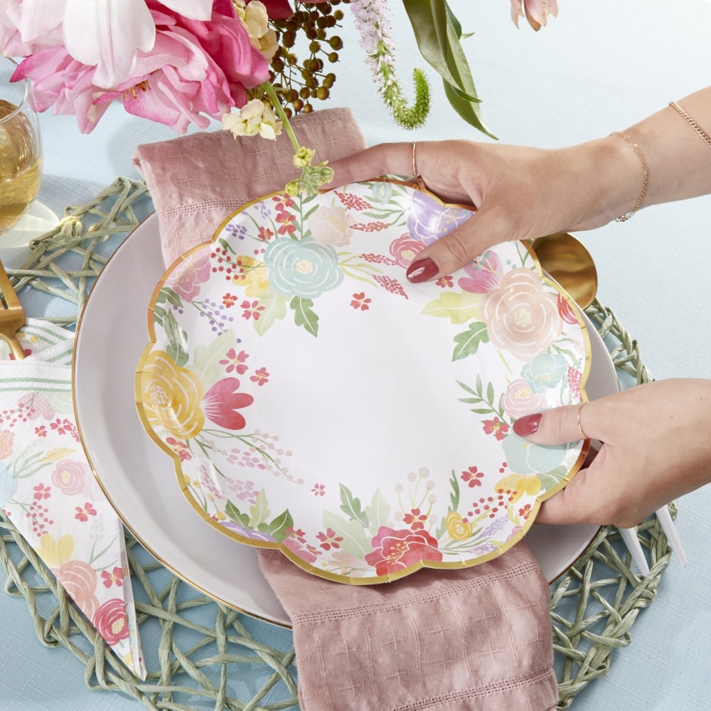 Kate Aspen® 9'' Garden Blooms Premium Paper Plates, 16ct. | Michaels