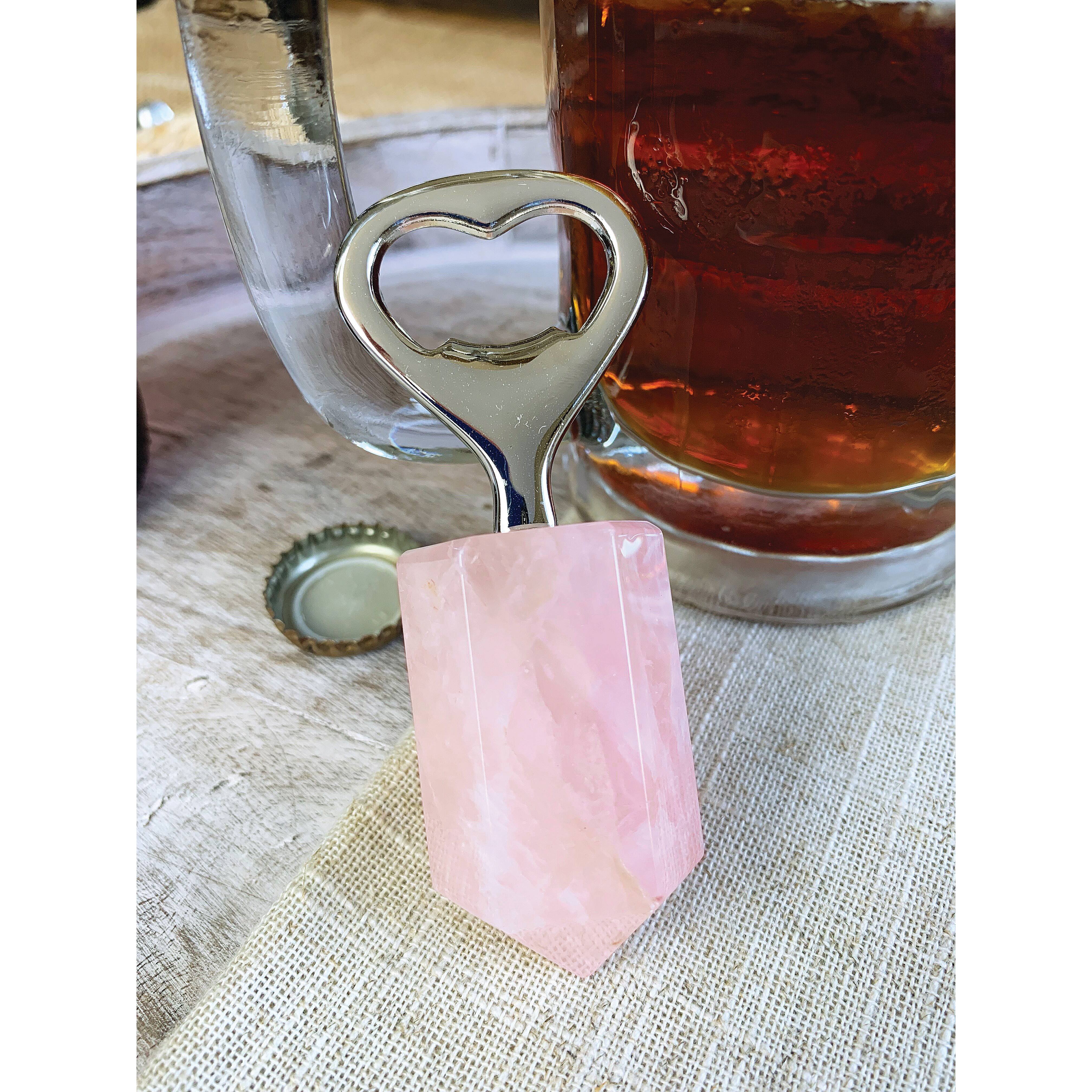 Bottle Opener with Rose Quartz