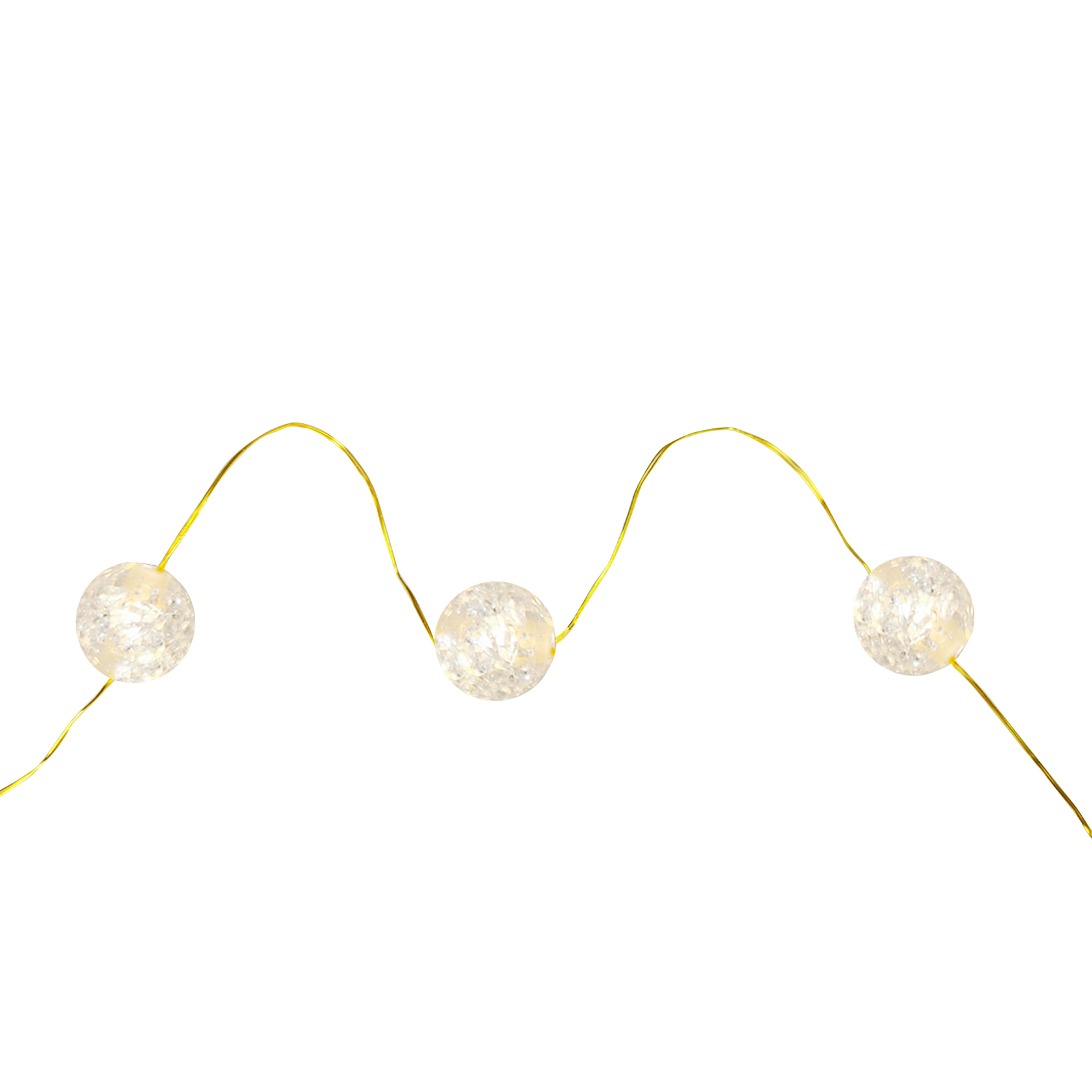 27ct. Warm White LED Clear Cracked Ball String Lights on Gold Wire by Ashland&#xAE;