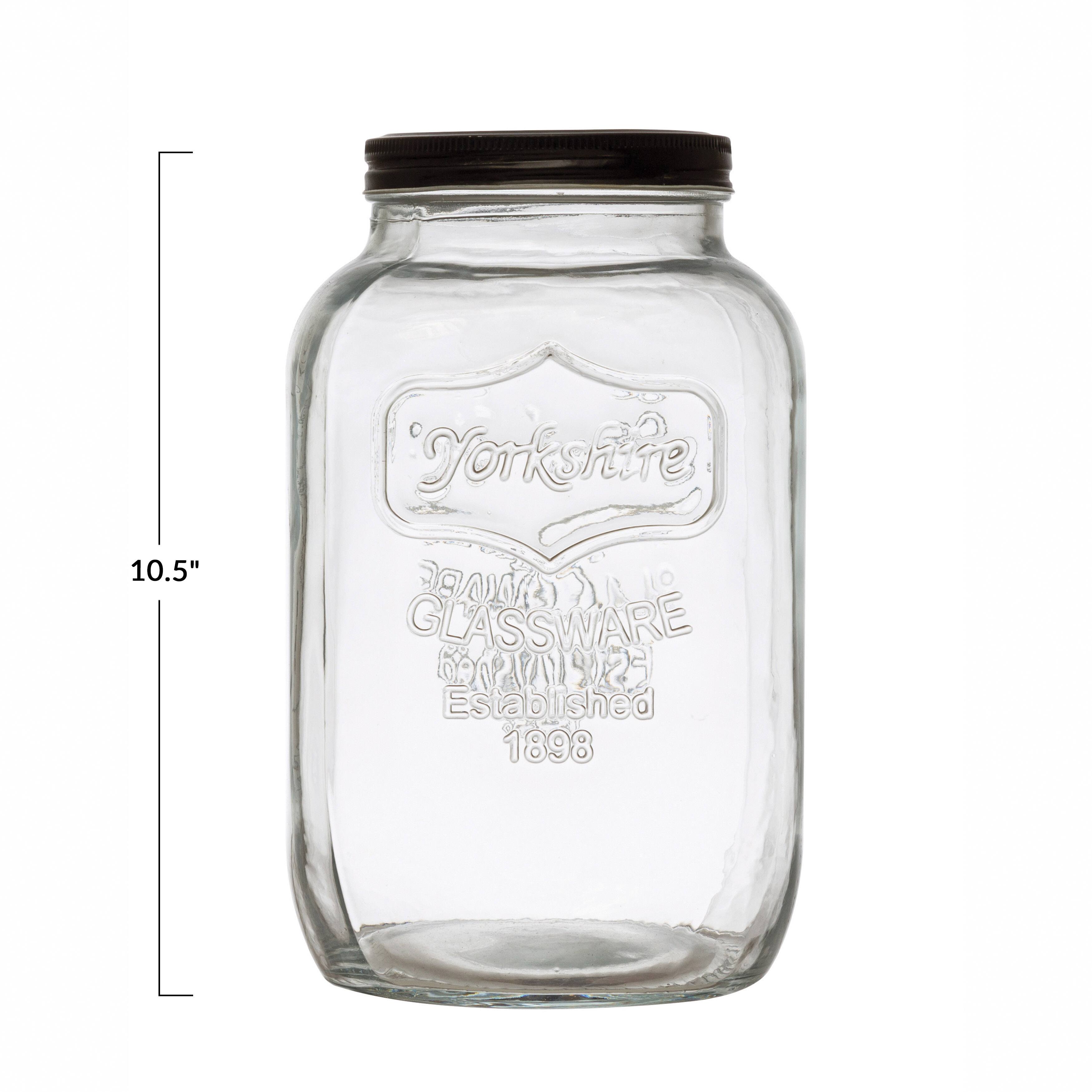 Hello Honey® 1gal Glass Jar with Black Metal Lid