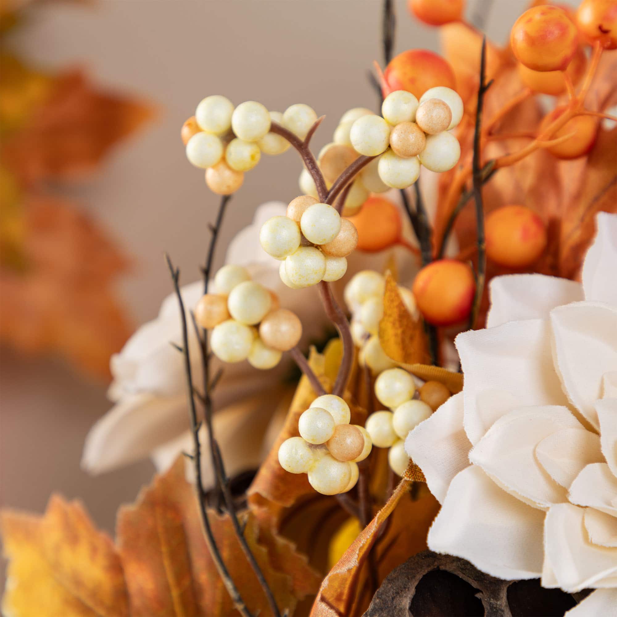 Glitzhome® 22" Fall Dahlia, Lotus Pod and Berry Centerpiece