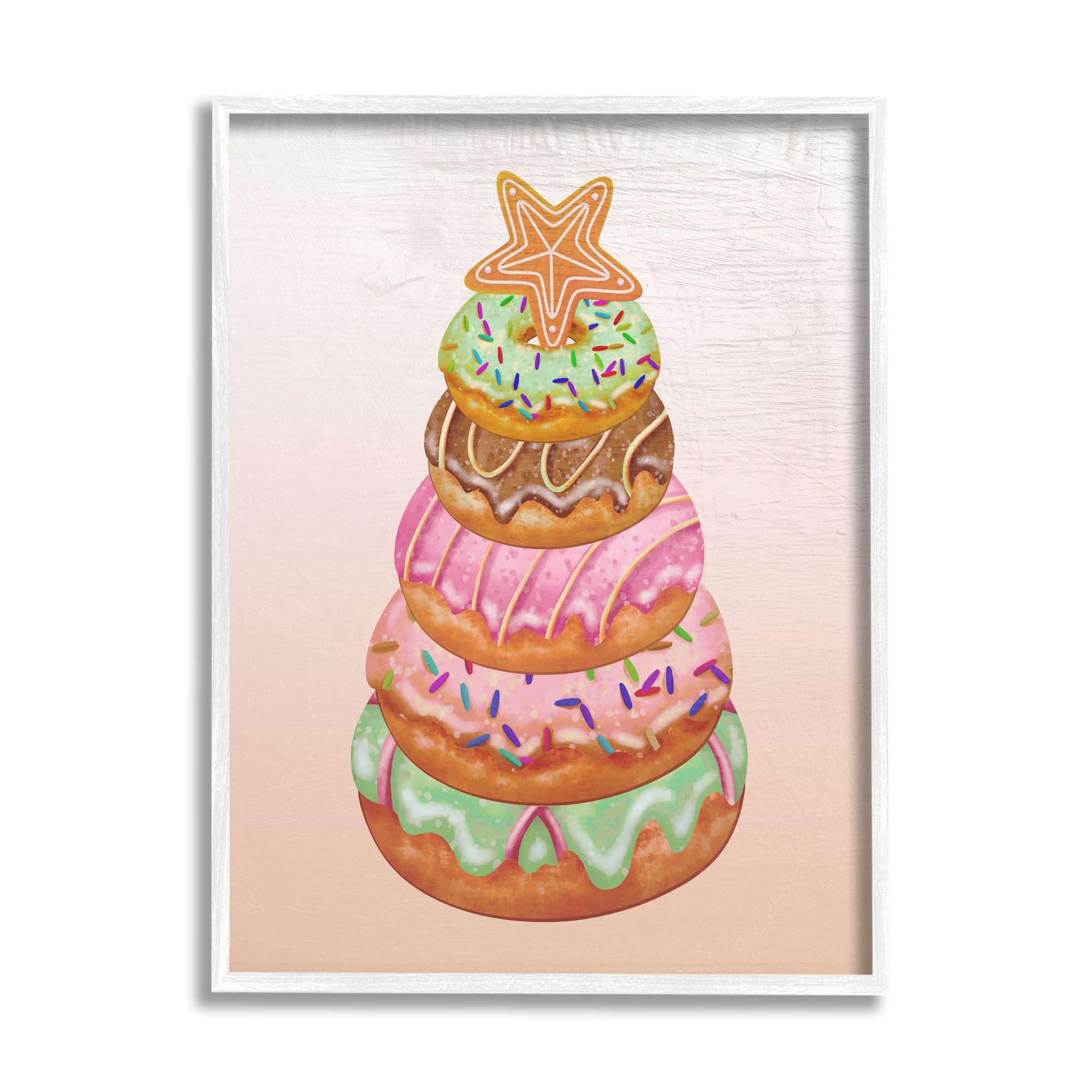 Stupell Industries Seasonal Sweets Stacked Donuts Framed Giclee Art