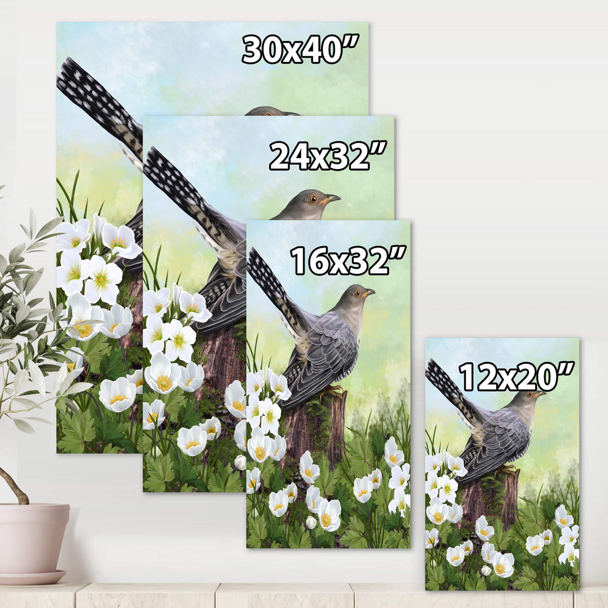 Designart - Cuckoo Bird On An Old Stump