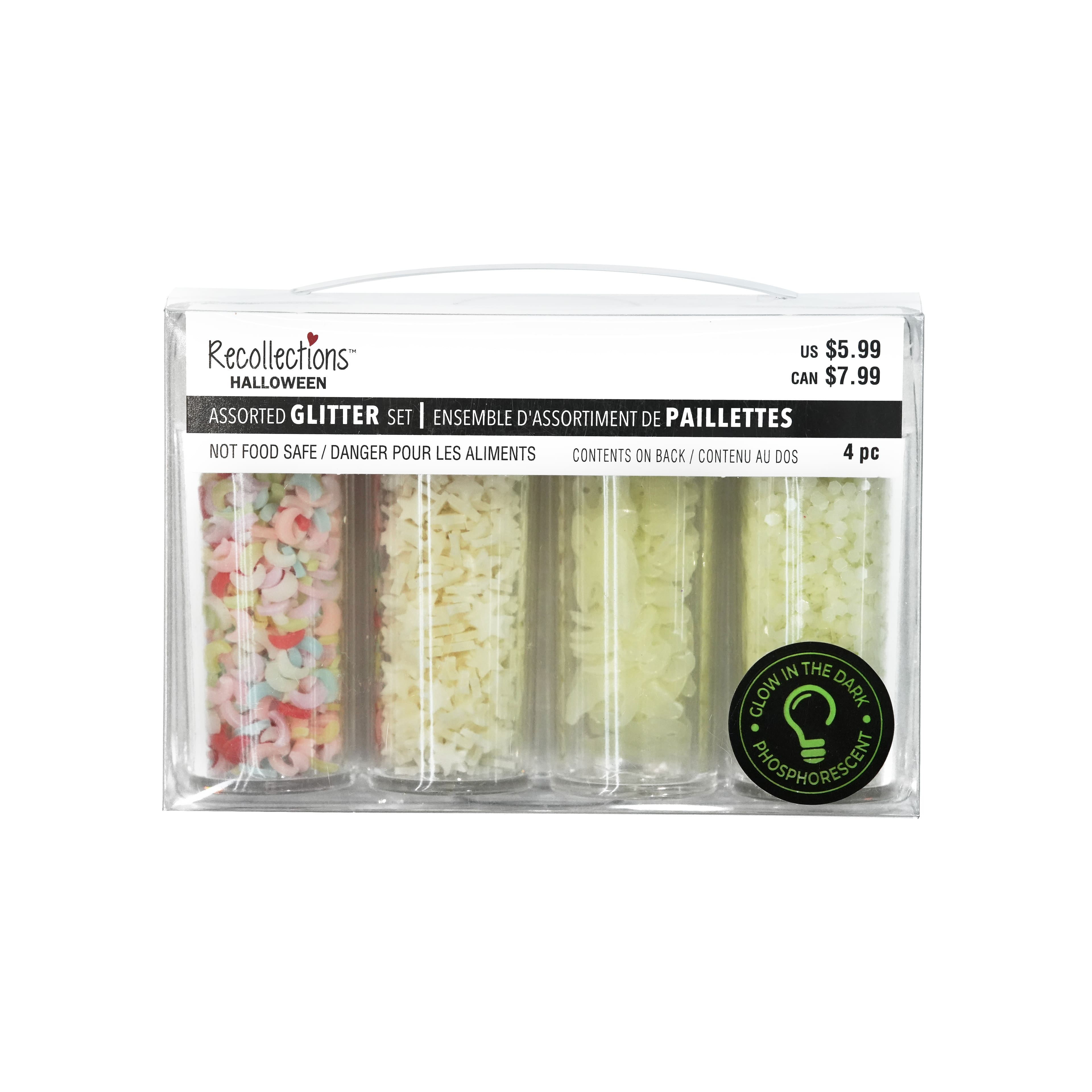 Halloween Ghosts Mixed 4-Piece Glow-in-the-Dark Clay Glitter Set by Recollections&#x2122;