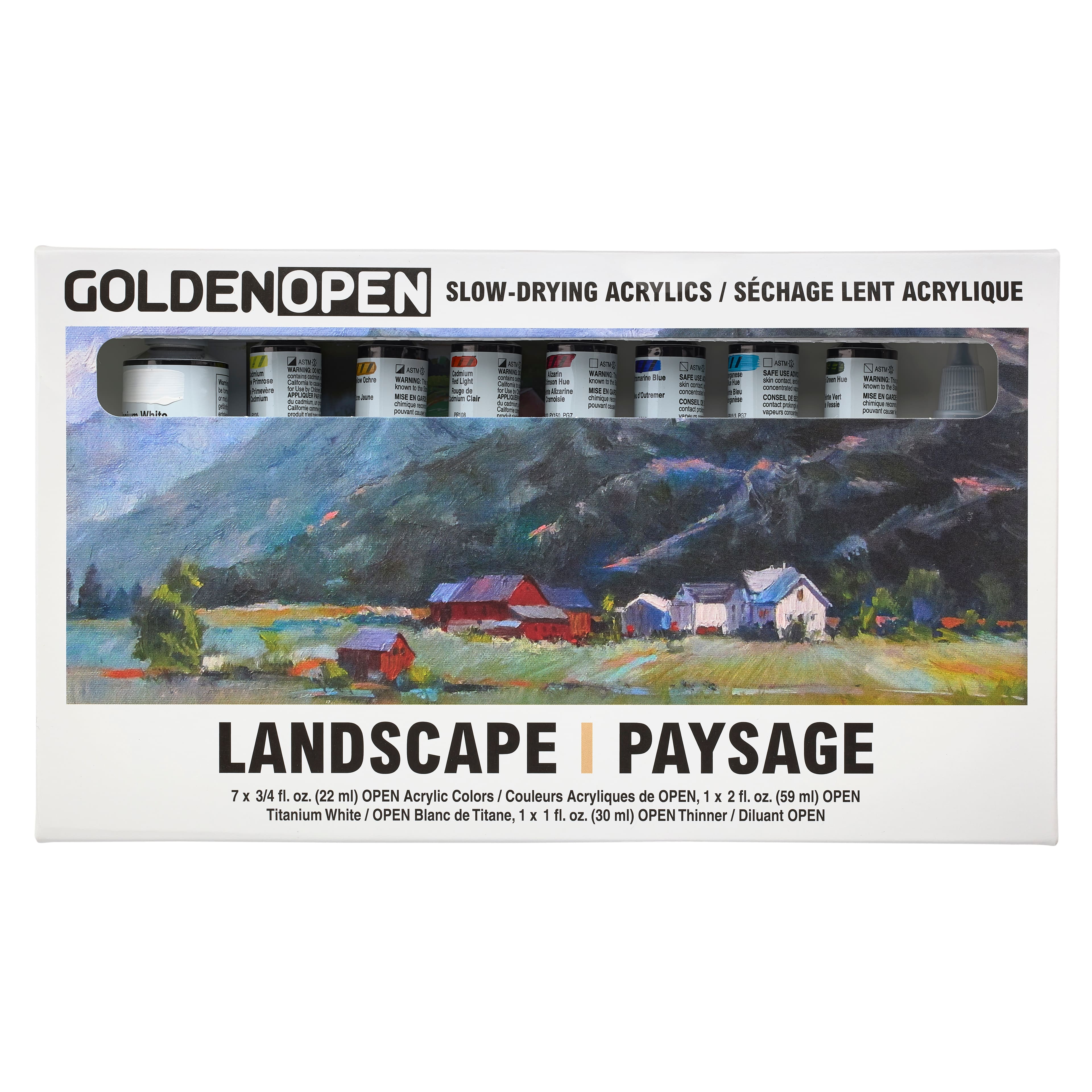 Golden OPEN® Slow-Drying Acrylics 8 Color Landscape Set