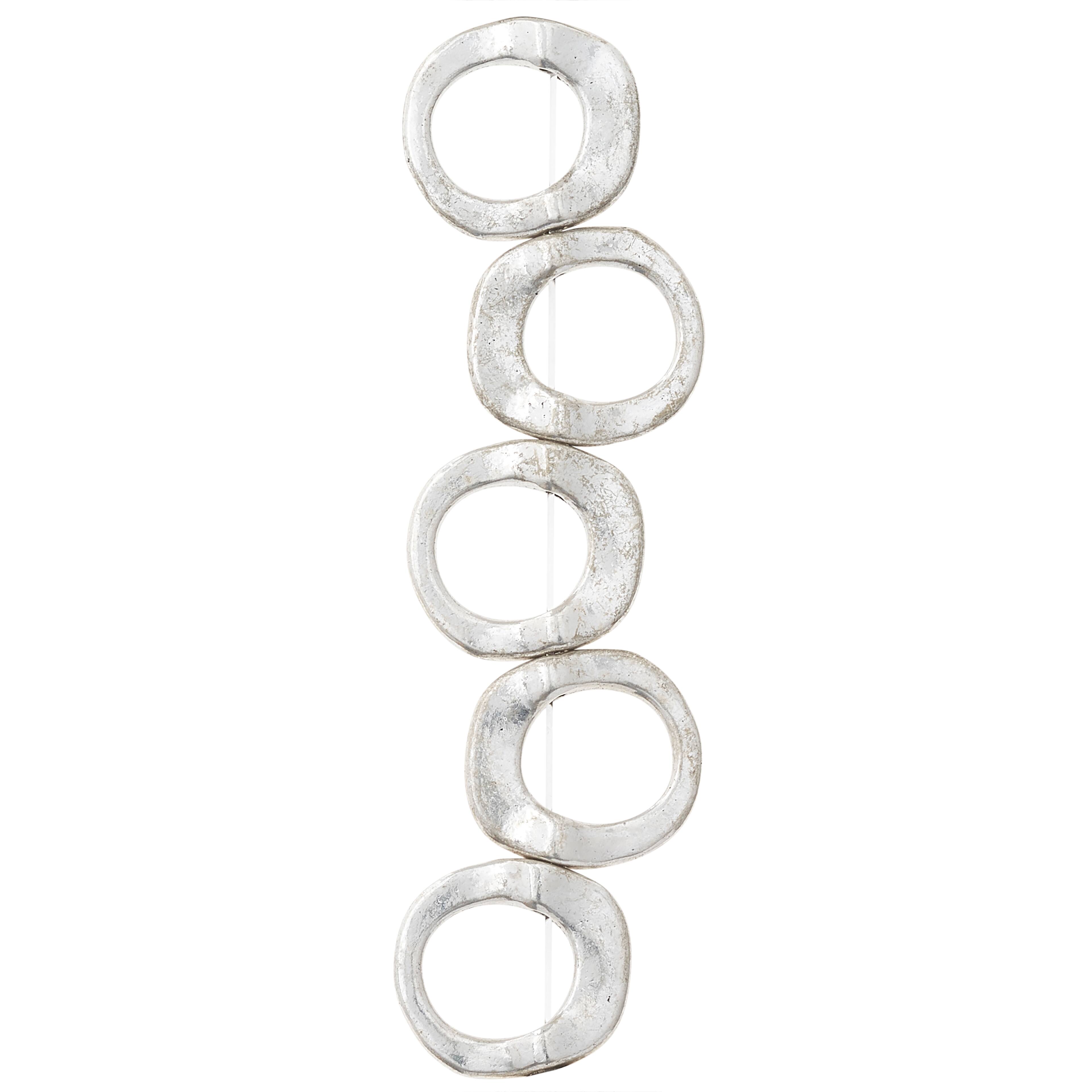 12 Pack: Silver Metal Loop Frame Beads, 17mm by Bead Landing&#x2122;