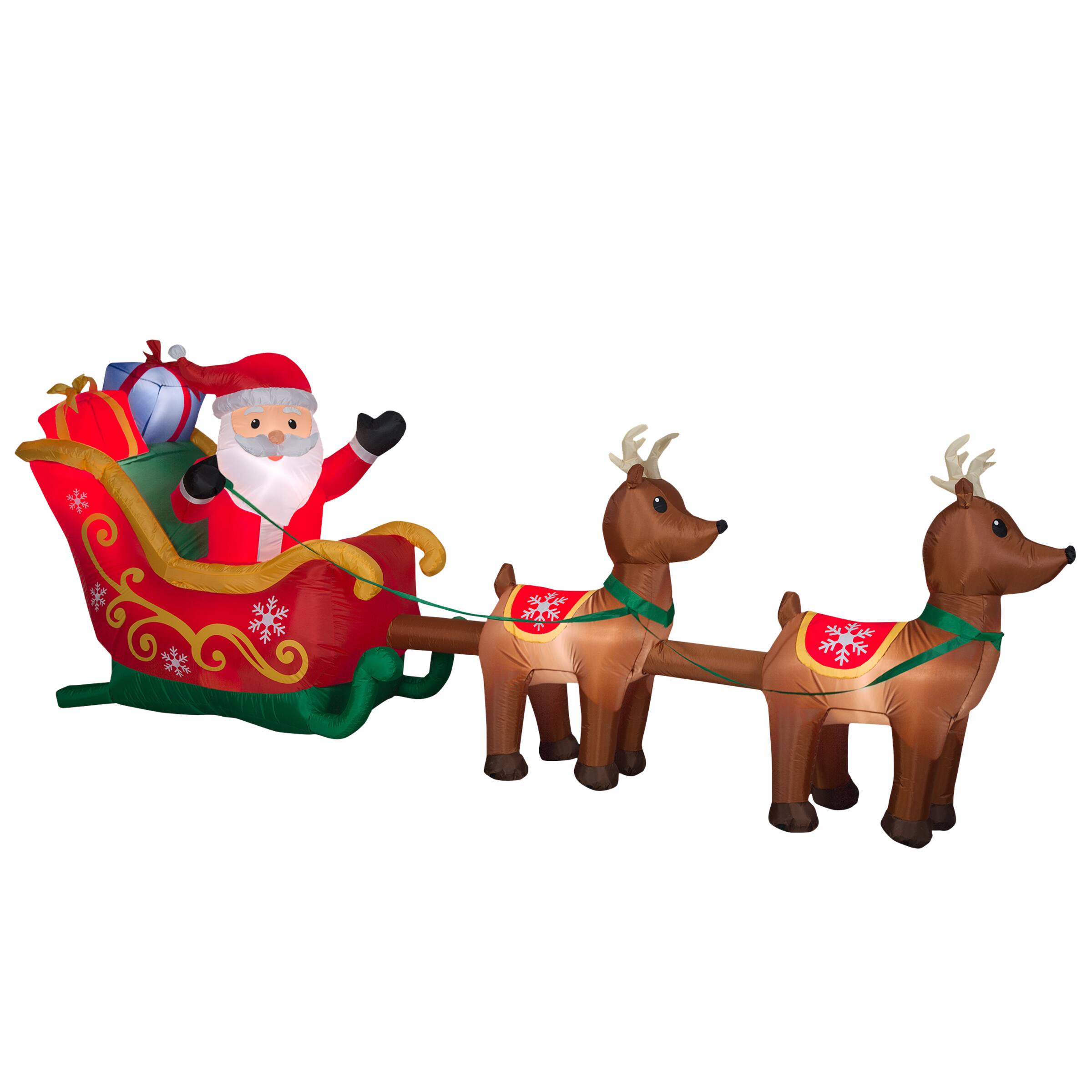 Christmas tree and santa on reindeer sleigh cookie cookie room-winter party