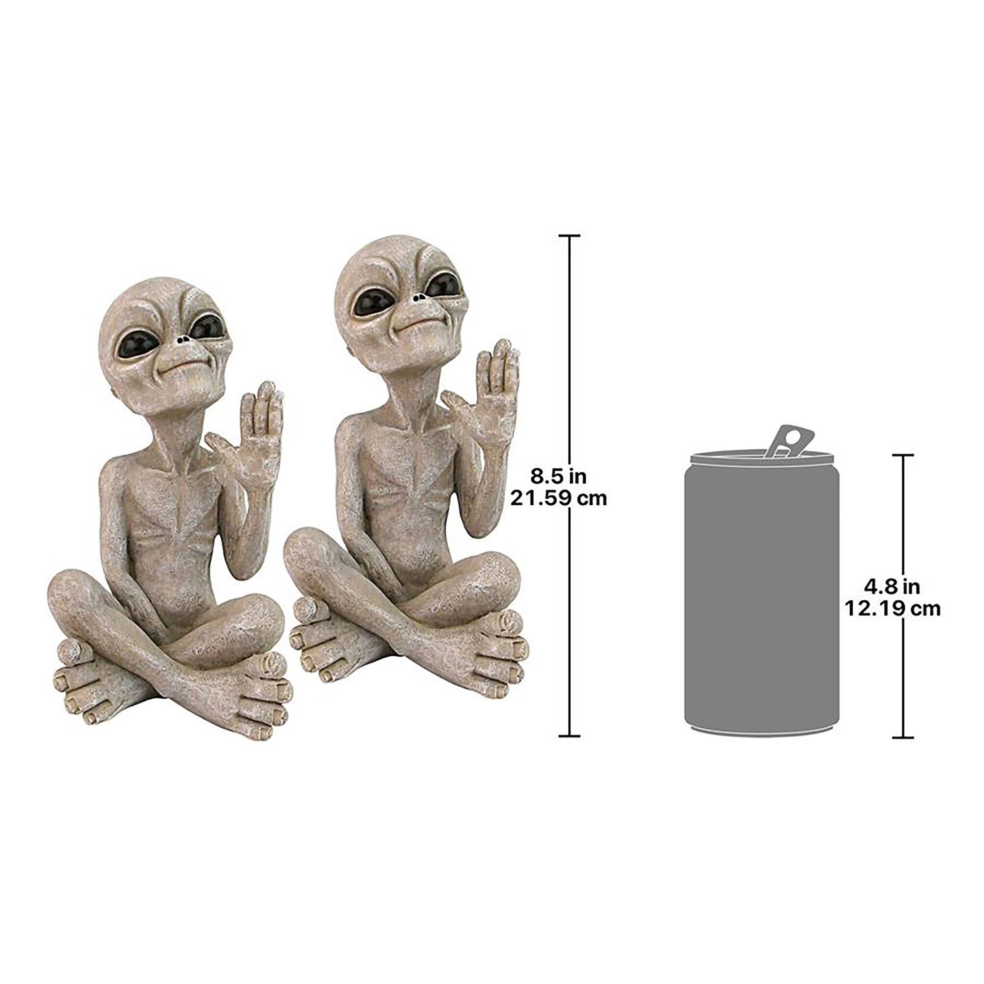 Design Toscano 8.5" Greetings Earthlings UFO Alien Statues, 2ct.