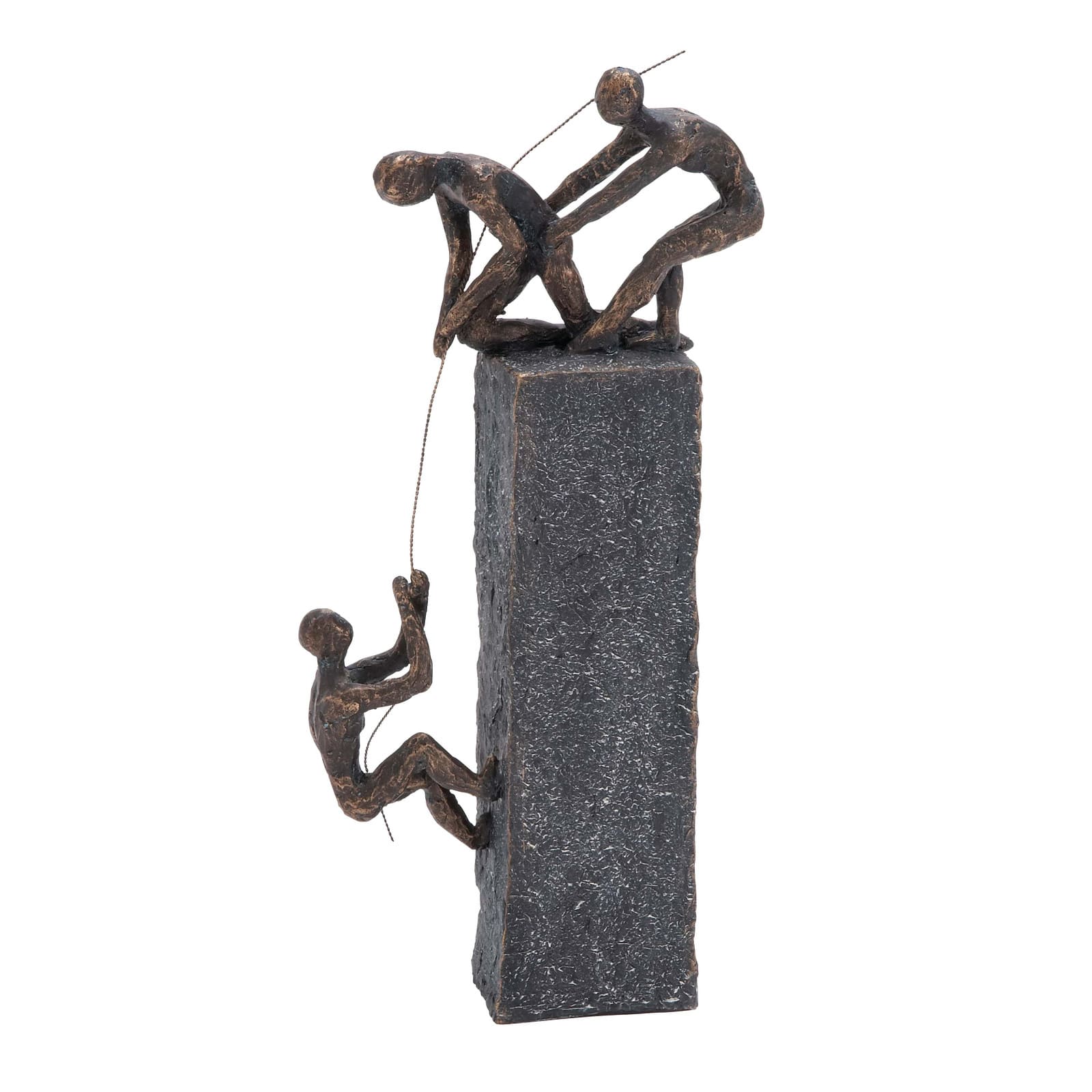 Grey Polystone Sculpture, Rock Climber 17&#x22; x 7&#x22; x 3&#x22;