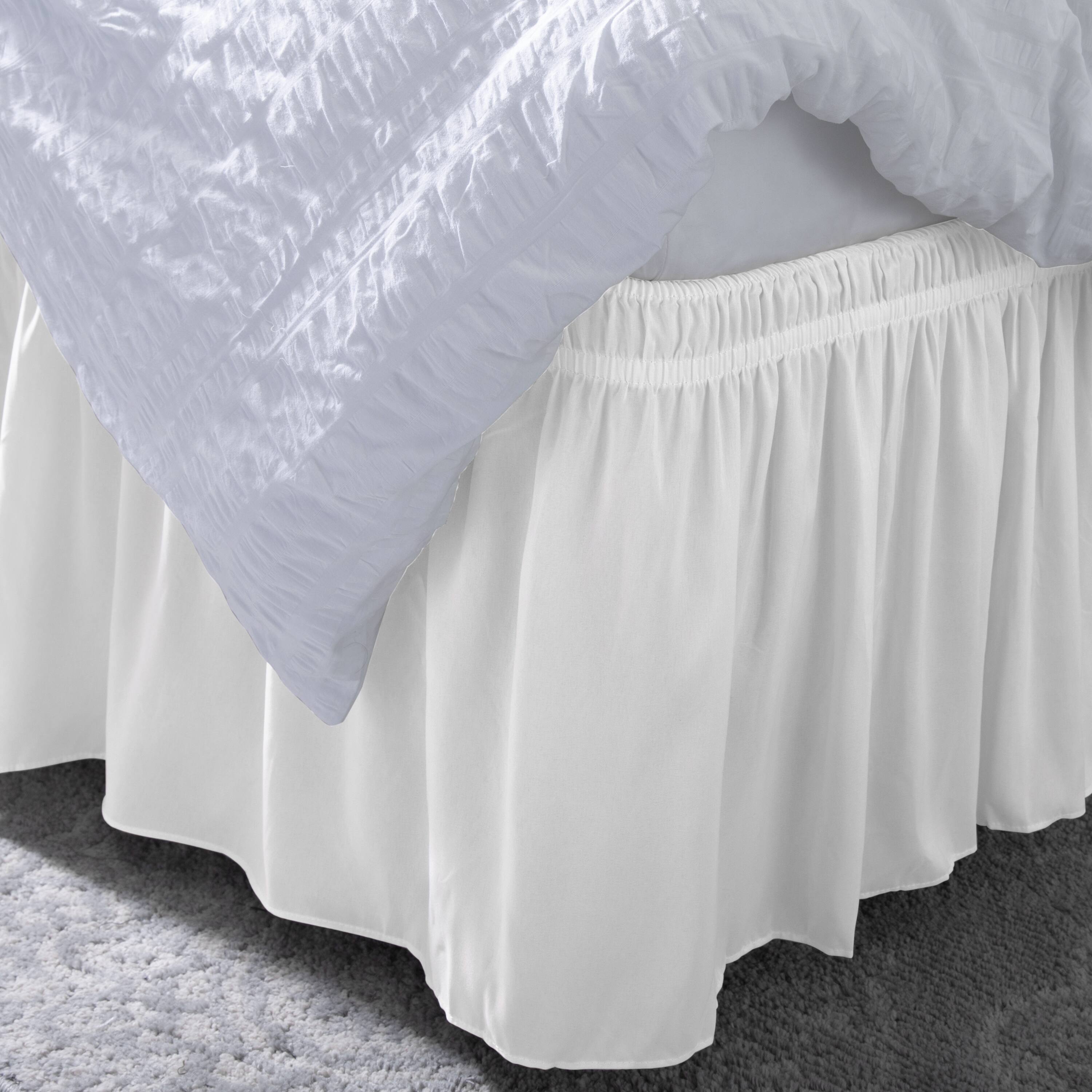 Home Details White Wrap Around Bed Ruffle, Twin/Full