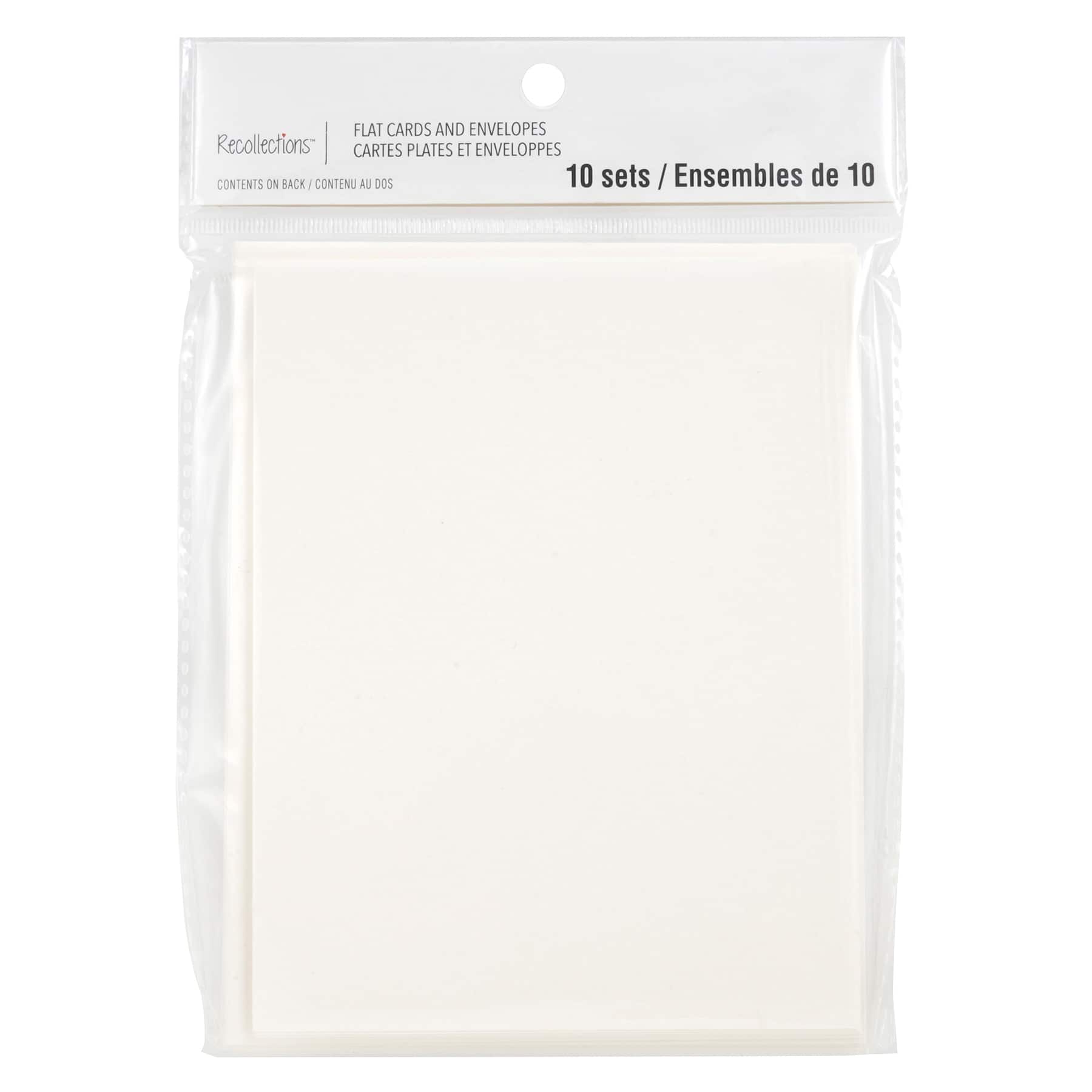 10 Sets of Ivory Flat Envelopes & Cards by Recollections™, 4.25" x 5.5"