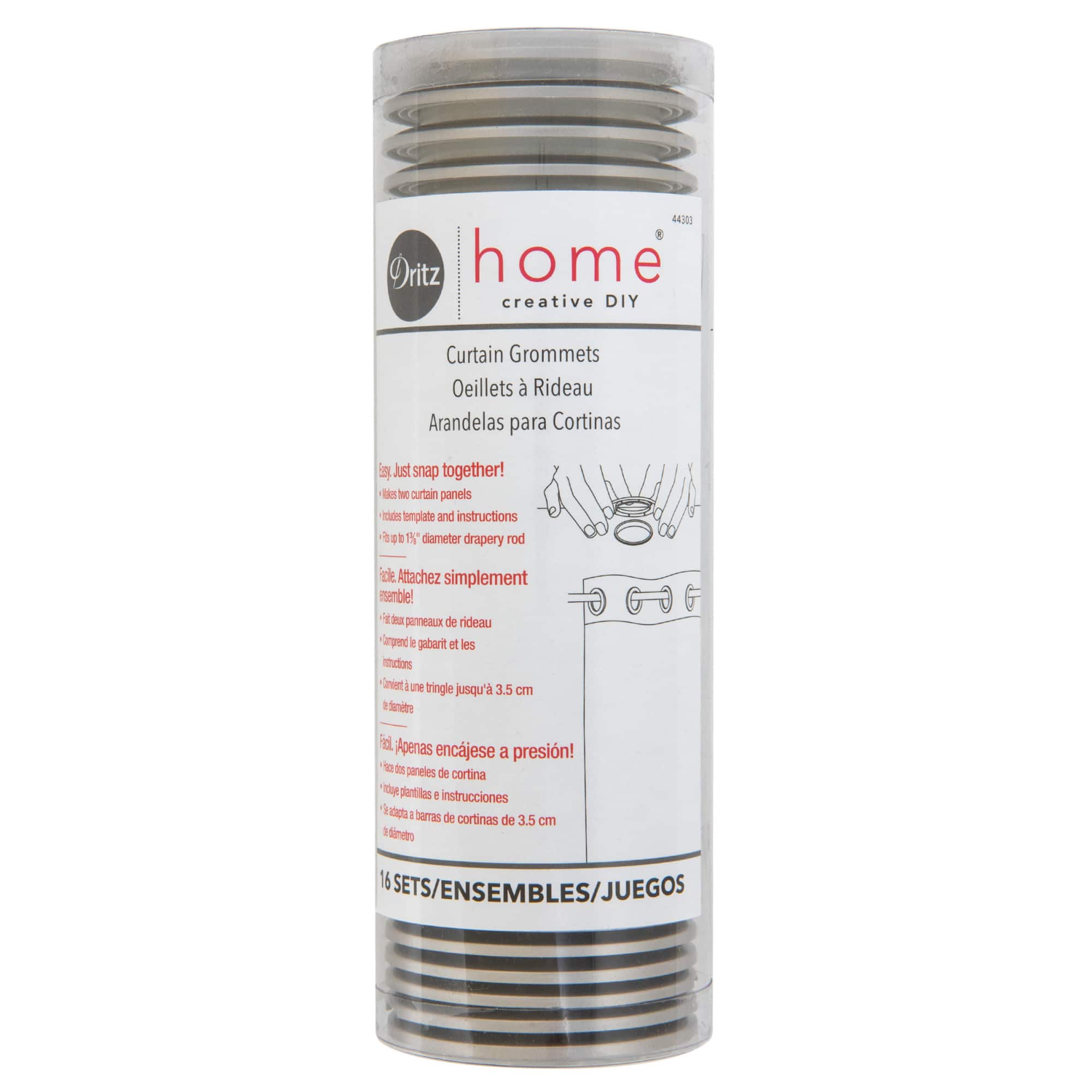 Dritz® Home 1.5" Pewter Curtain Grommets, 16 Sets