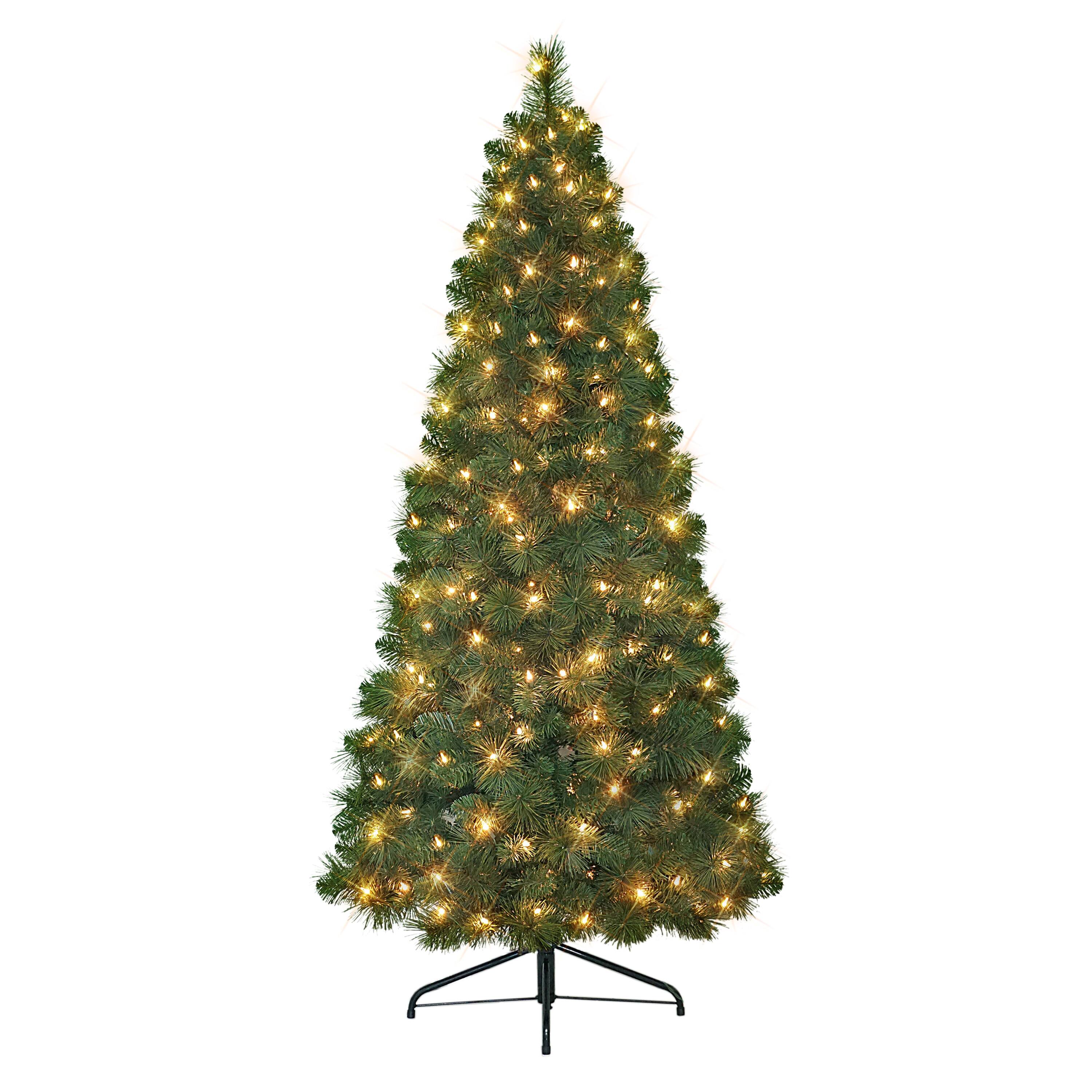 6.5ft. Pre-Lit Wall Half Artificial Christmas Tree, Clear Lights