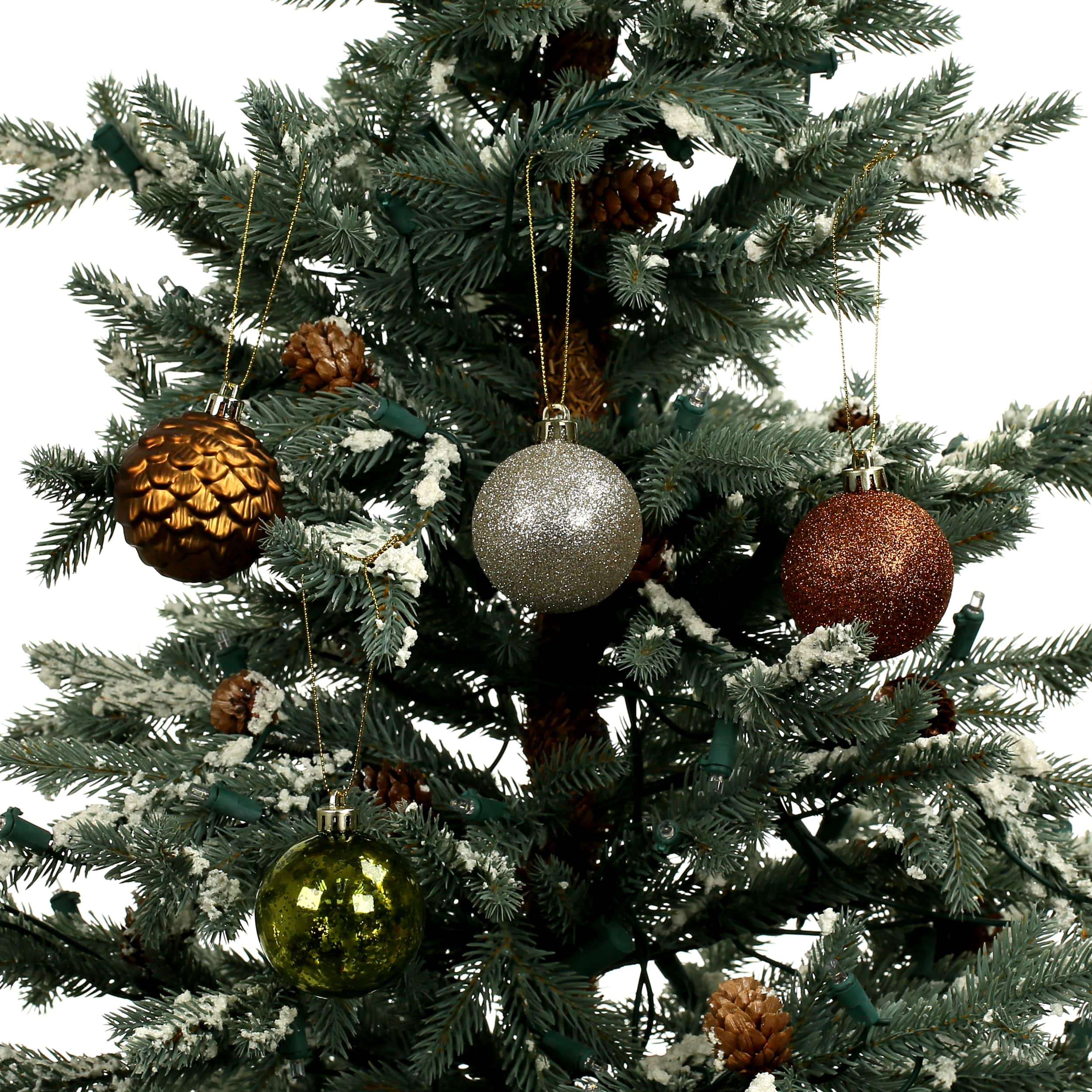 40 Pack 2.25&#x22; Forest Solid &#x26; Glitter Shatterproof Ornaments by Ashland&#xAE;