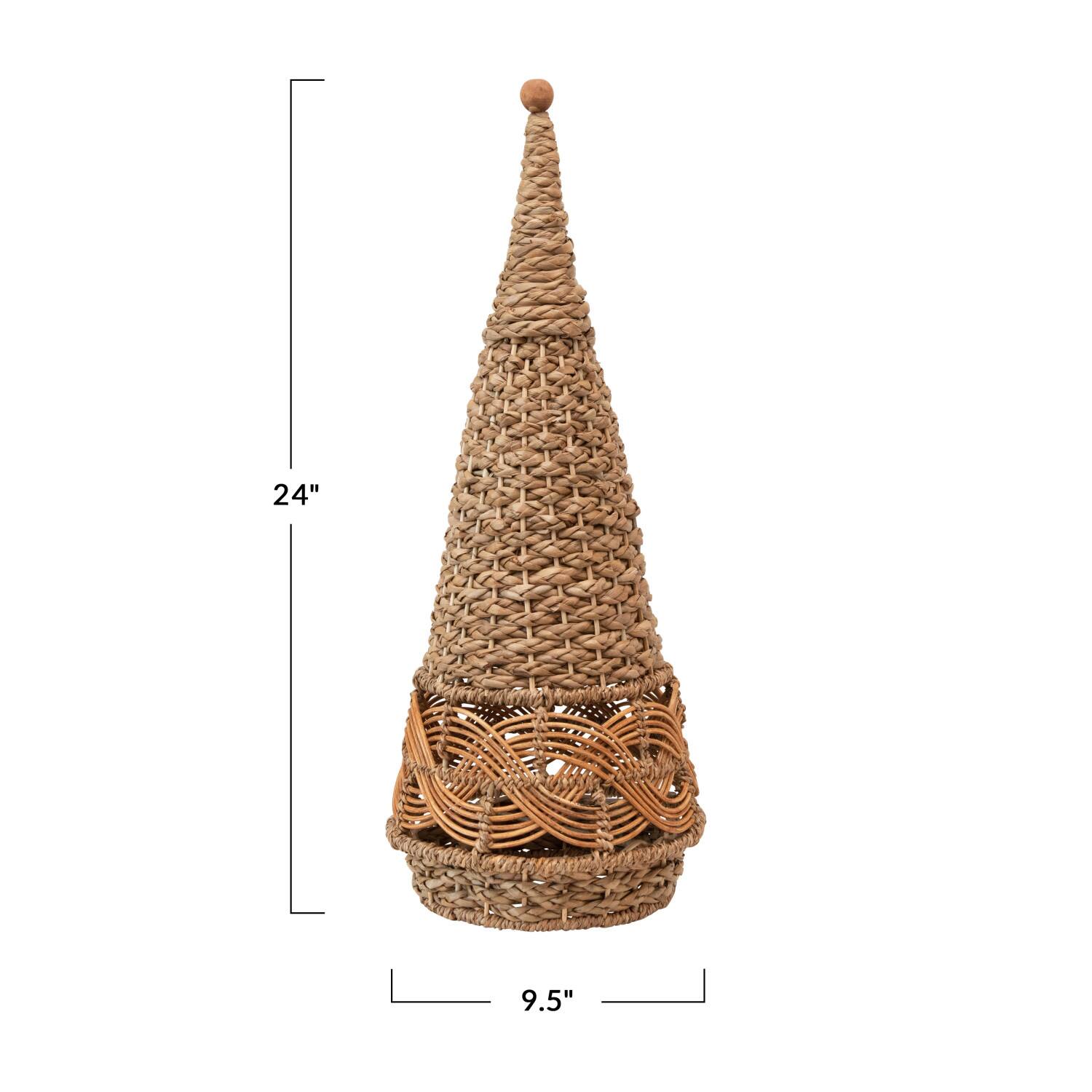 Hello Honey® 24" Natural Handwoven Wicker Decorative Cone Tree