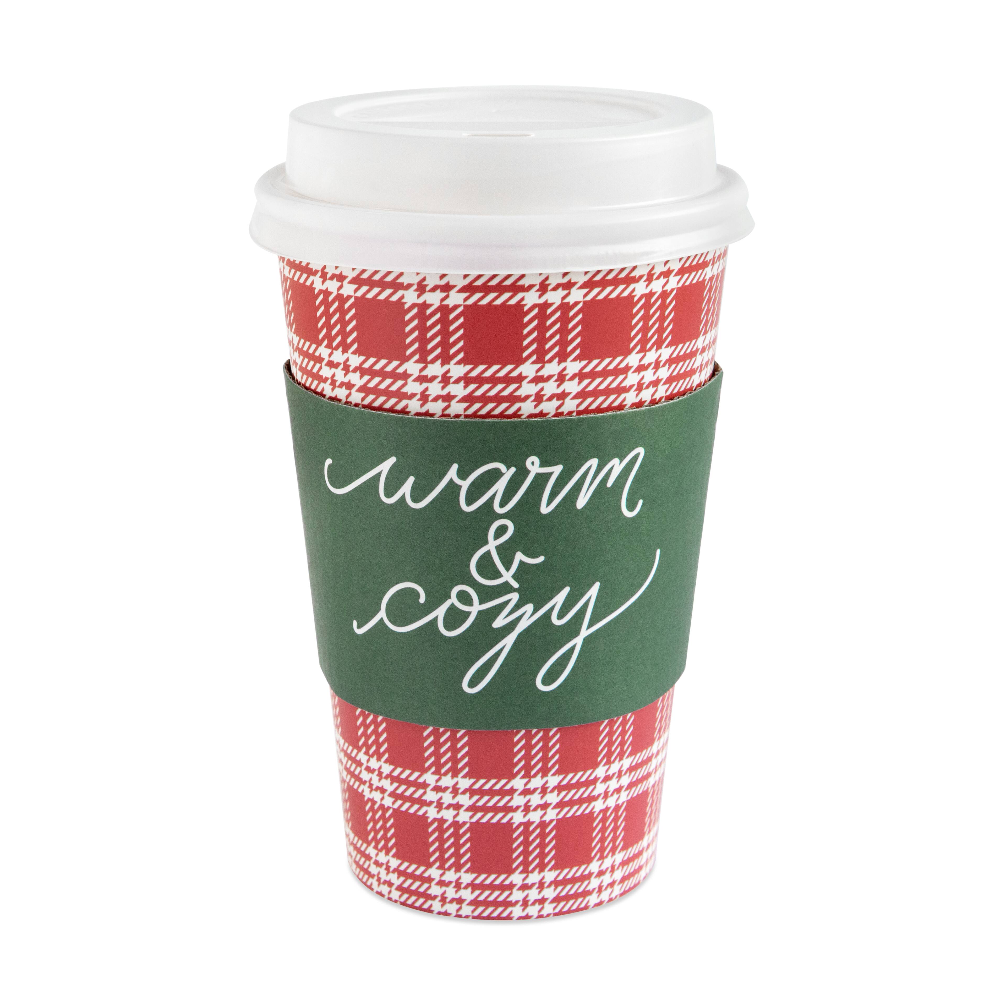 Comfy Package 16 Oz Floral Paper Cups Disposable Coffee Cups To Go Cups,  100-Pack