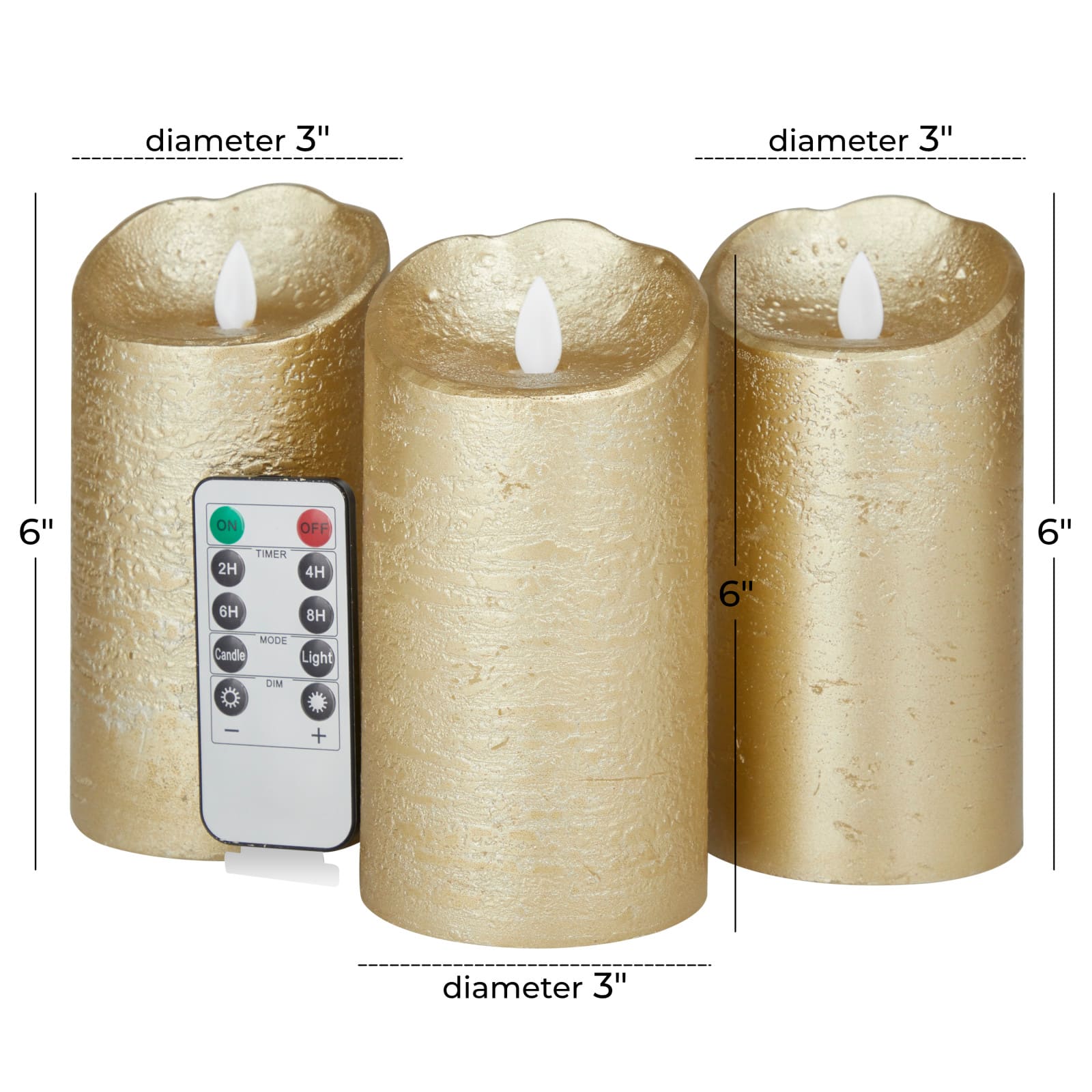 Gold Traditional Flameless Candle Set