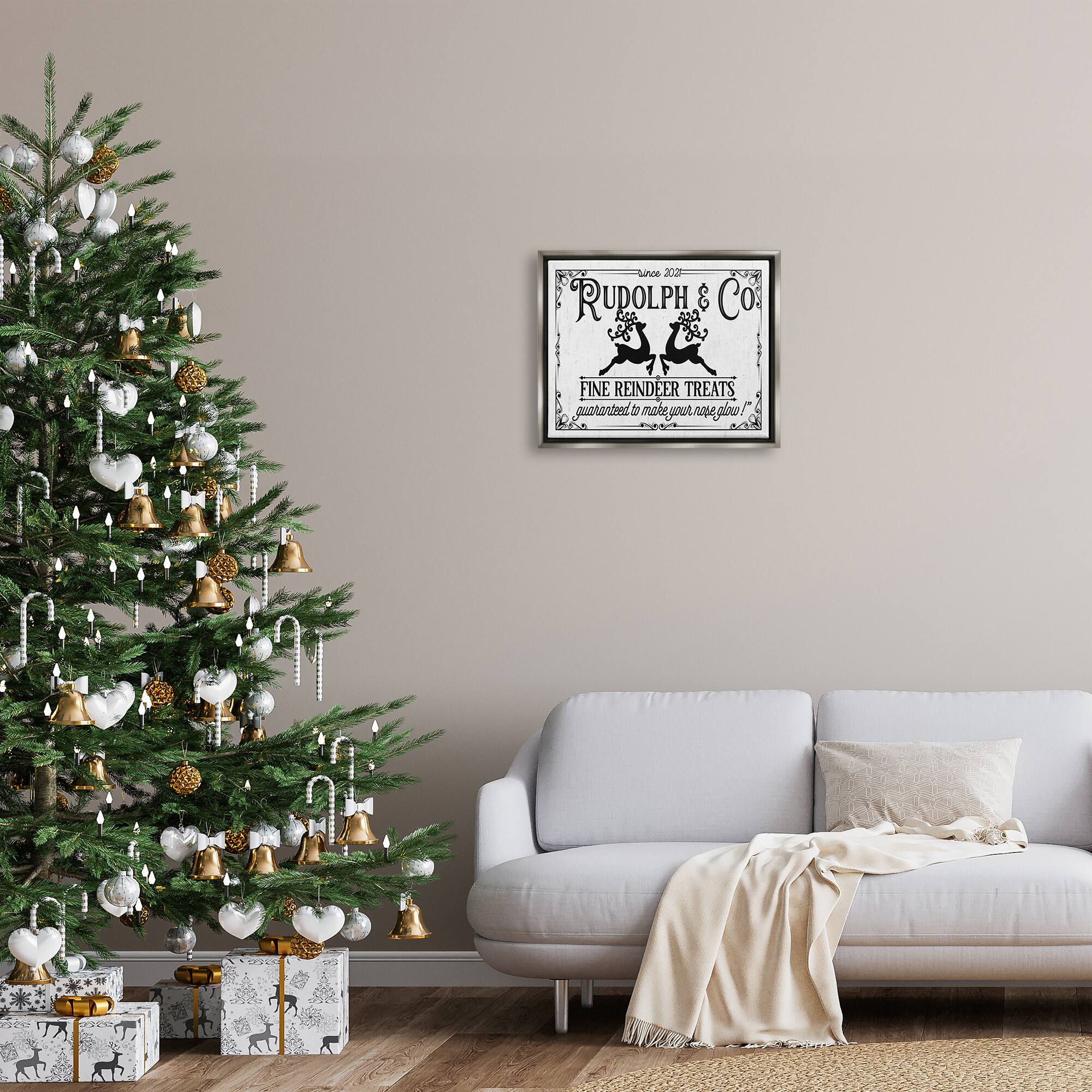 Stupell Industries Rudolph &#x26; Co Vintage Sign Framed Floater Canvas Wall Art