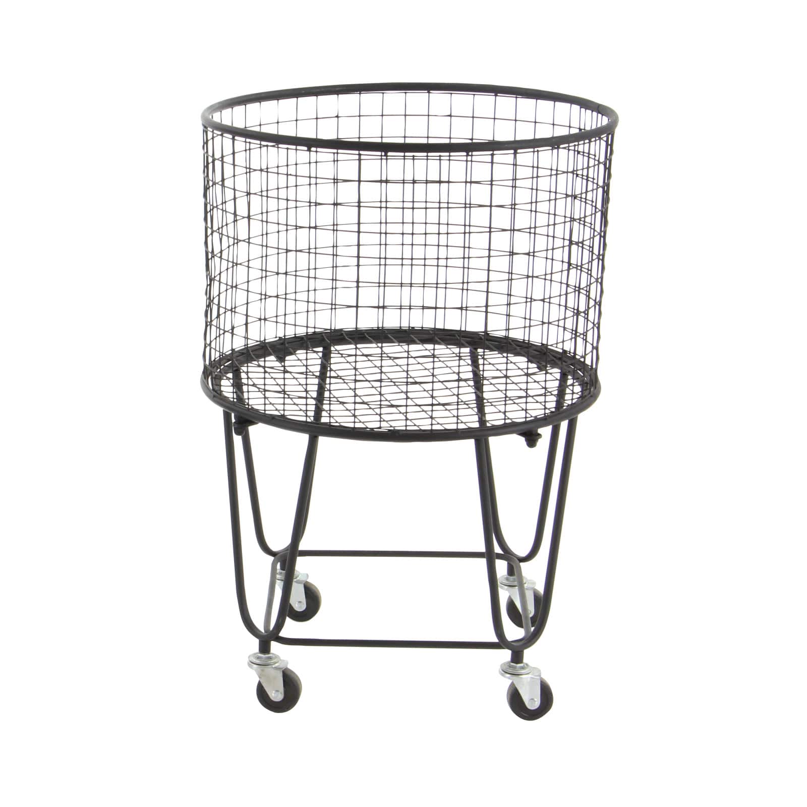 CosmoLiving by Cosmopolitan 24" Black Industrial Metal Storage Cart