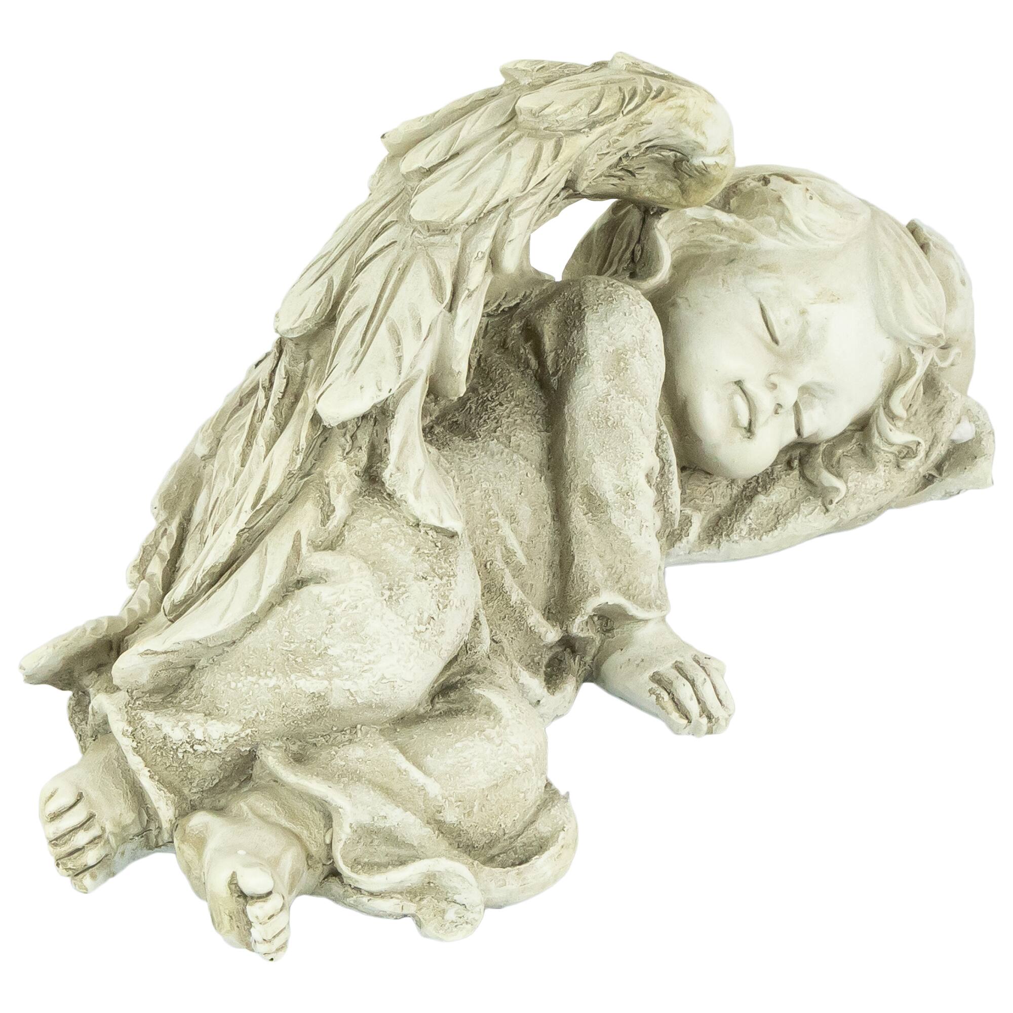 9.75&#x22; Heavenly Sleeping Cherub Angel Outdoor Garden Statue