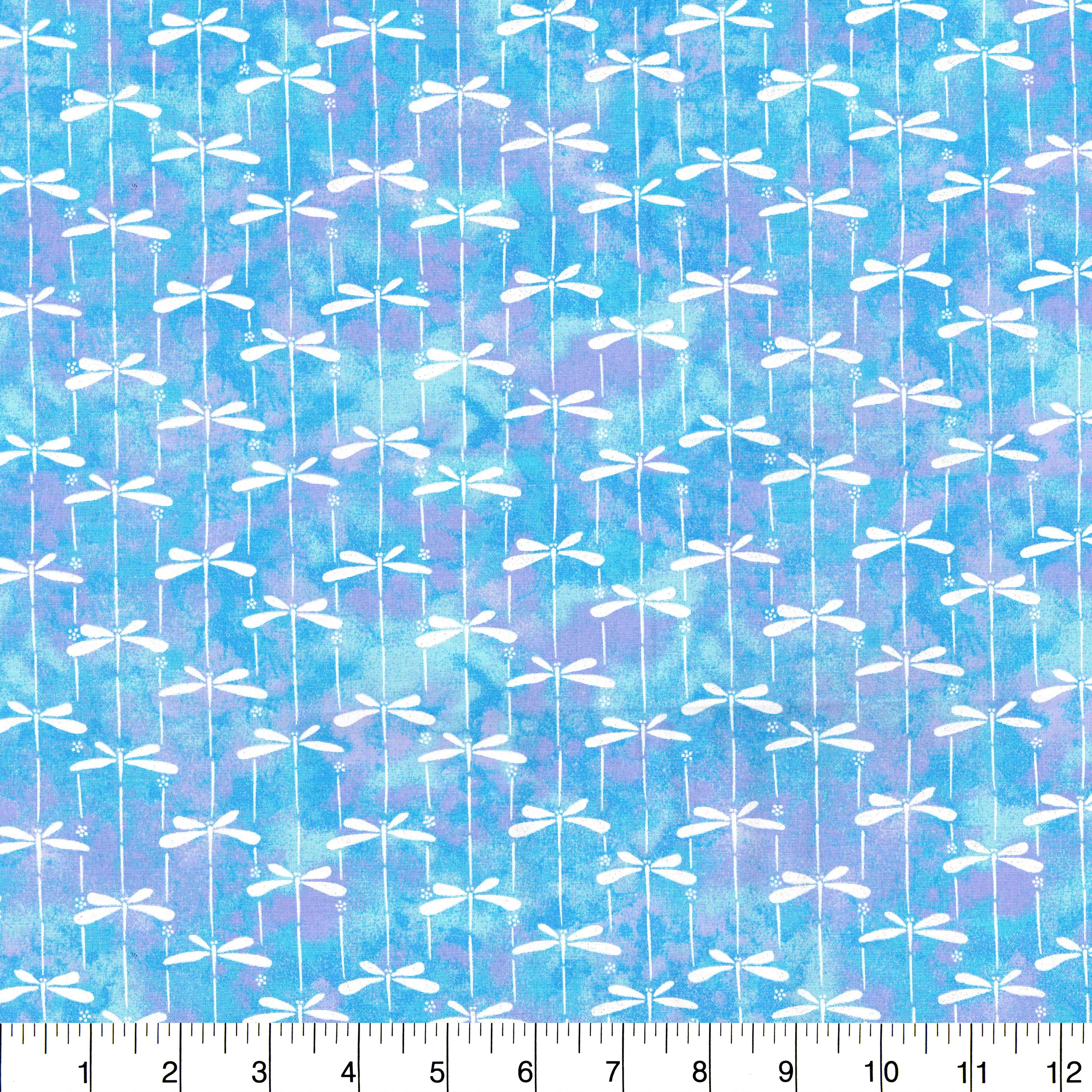 Fabric Traditions Blue Fireflies Cotton Fabric