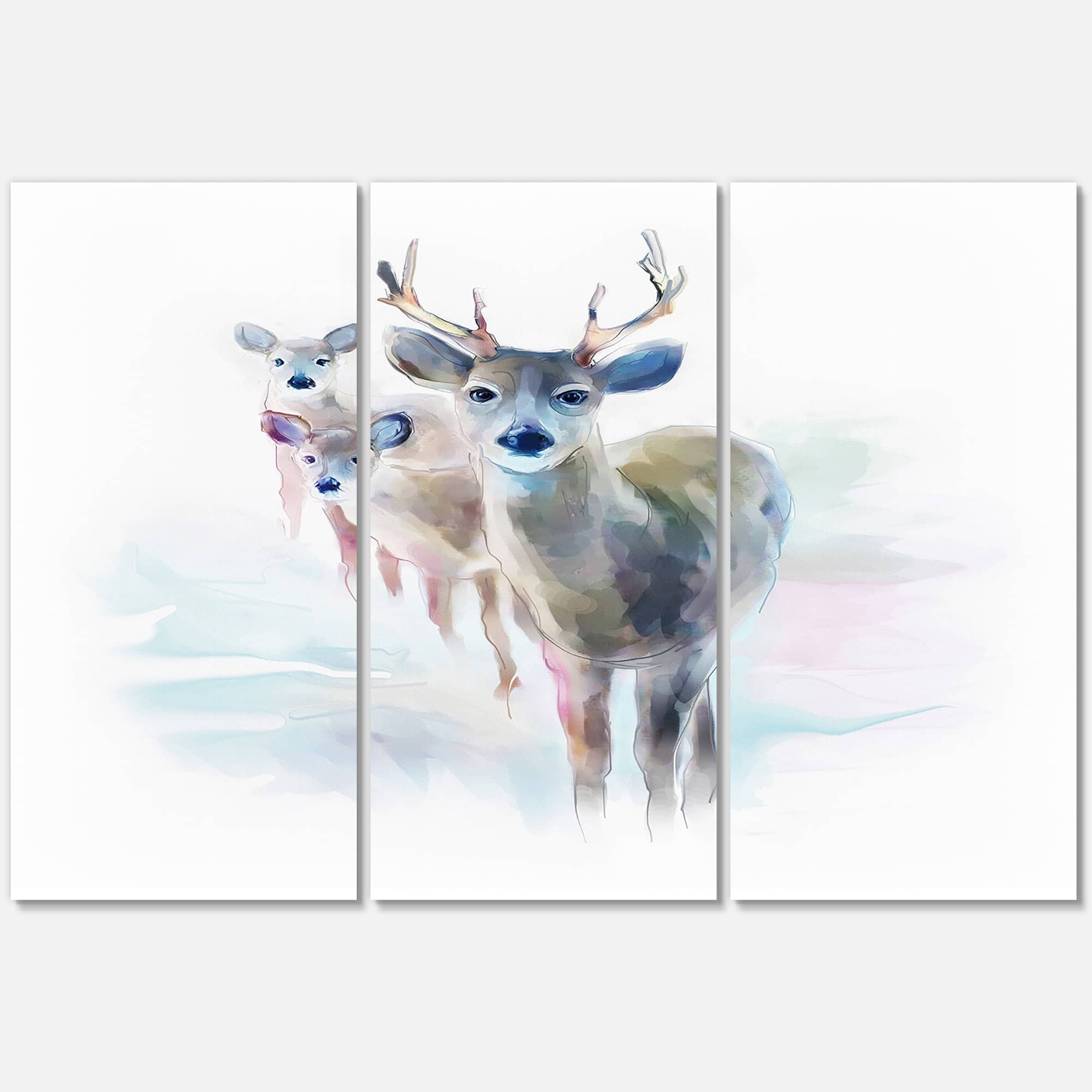 Designart - Beautiful Deer With Big Horns - Animal Canvas Art Print