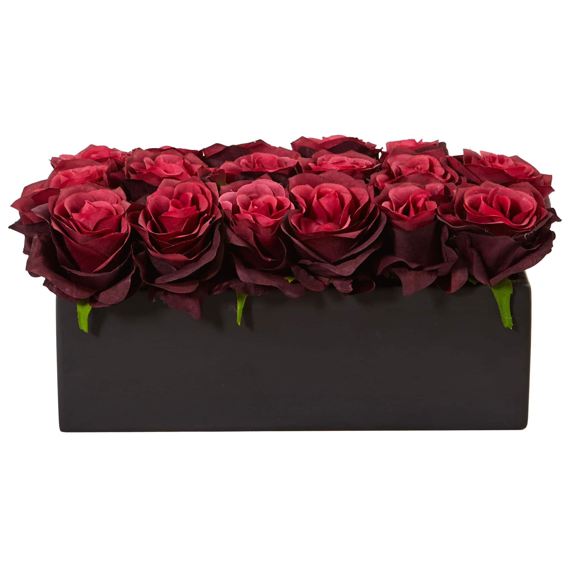 6&#x22; Burgundy Rose Arrangement in Ceramic Planter